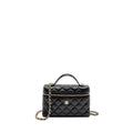 CHANEL 25P CC TOP HANDLE VANITY BAG CAVIAR BLACK LGHW (MICROCHIP)