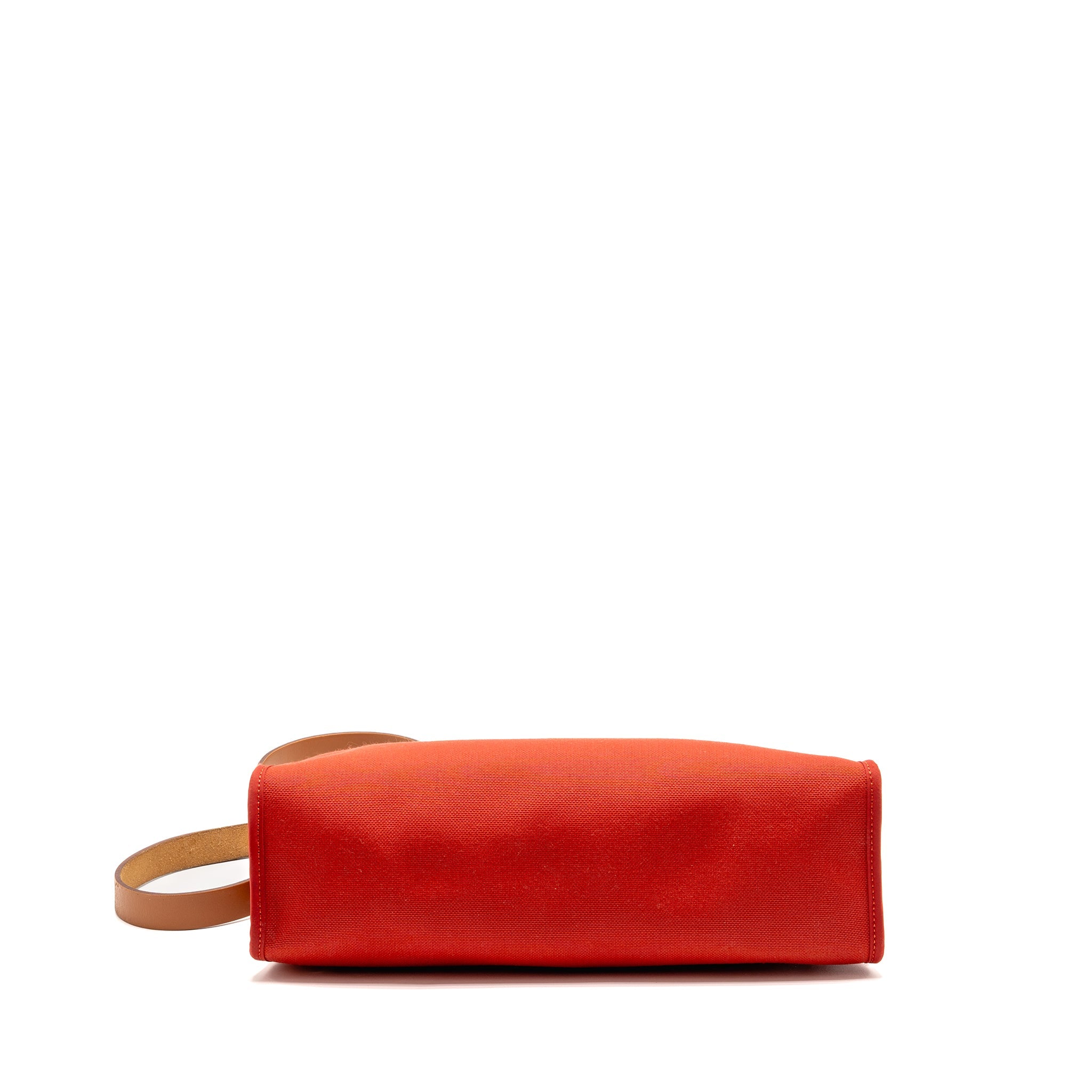 HERMES HERBAG 31 ZIP BAG CANVAS/ HUNTER LEATHER ROUGH TOMATE SHW