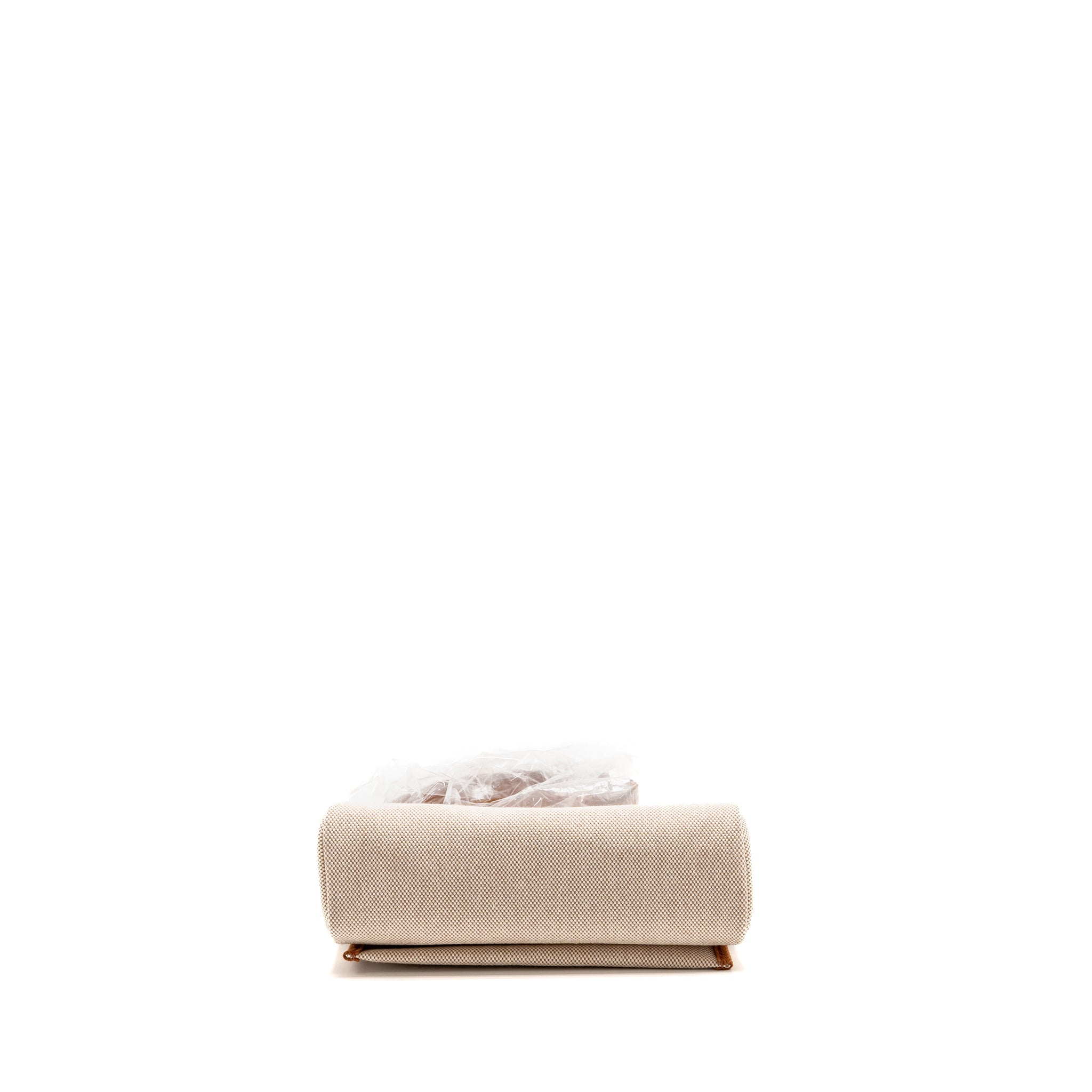 HERMES HERBAG MINI CANVAS/HUNTER LEATHER ECRU-BEIGE/FAUVE SHW