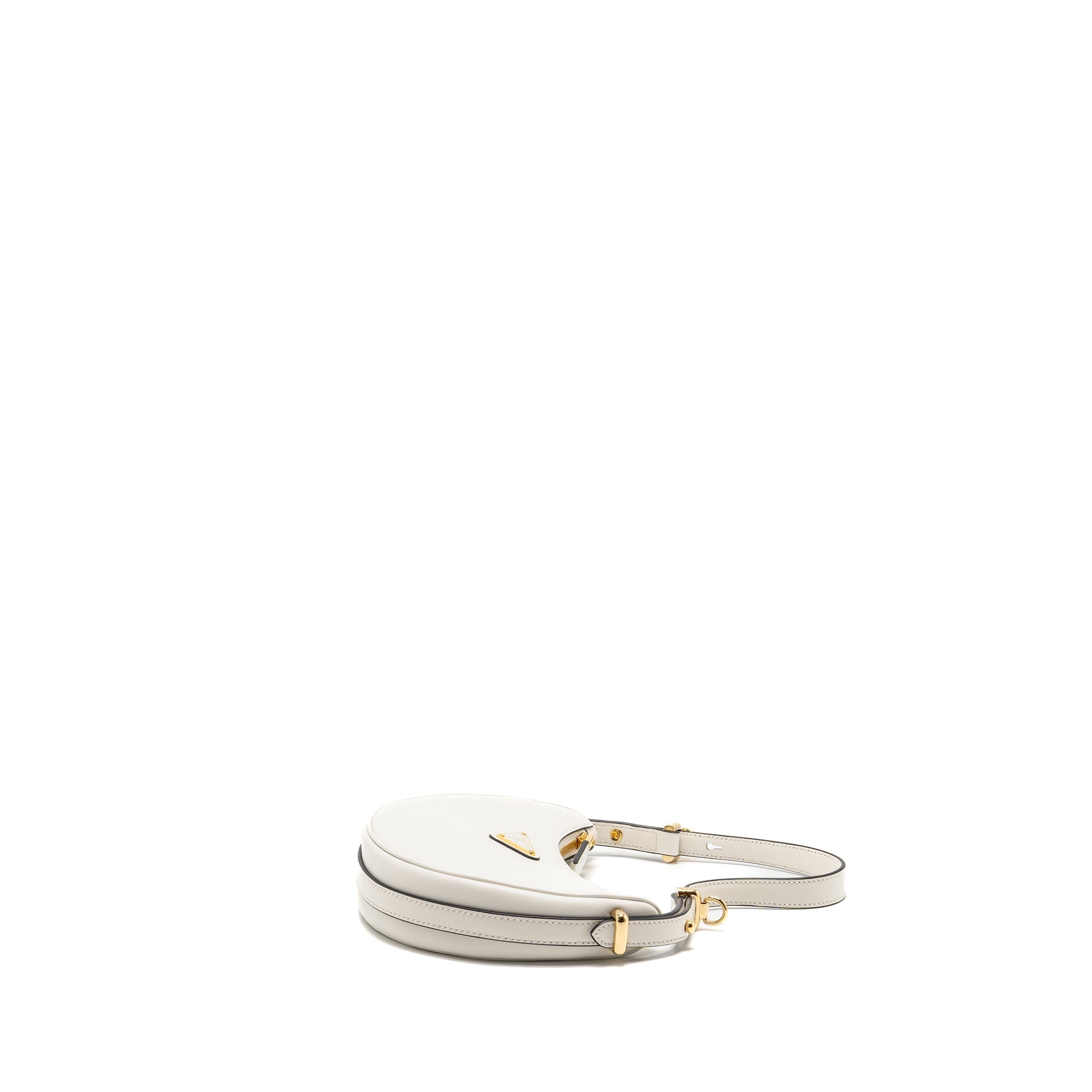 PRADA ARQUÉ SMALL SHOULDER BAG CALFSKIN WHITE GHW