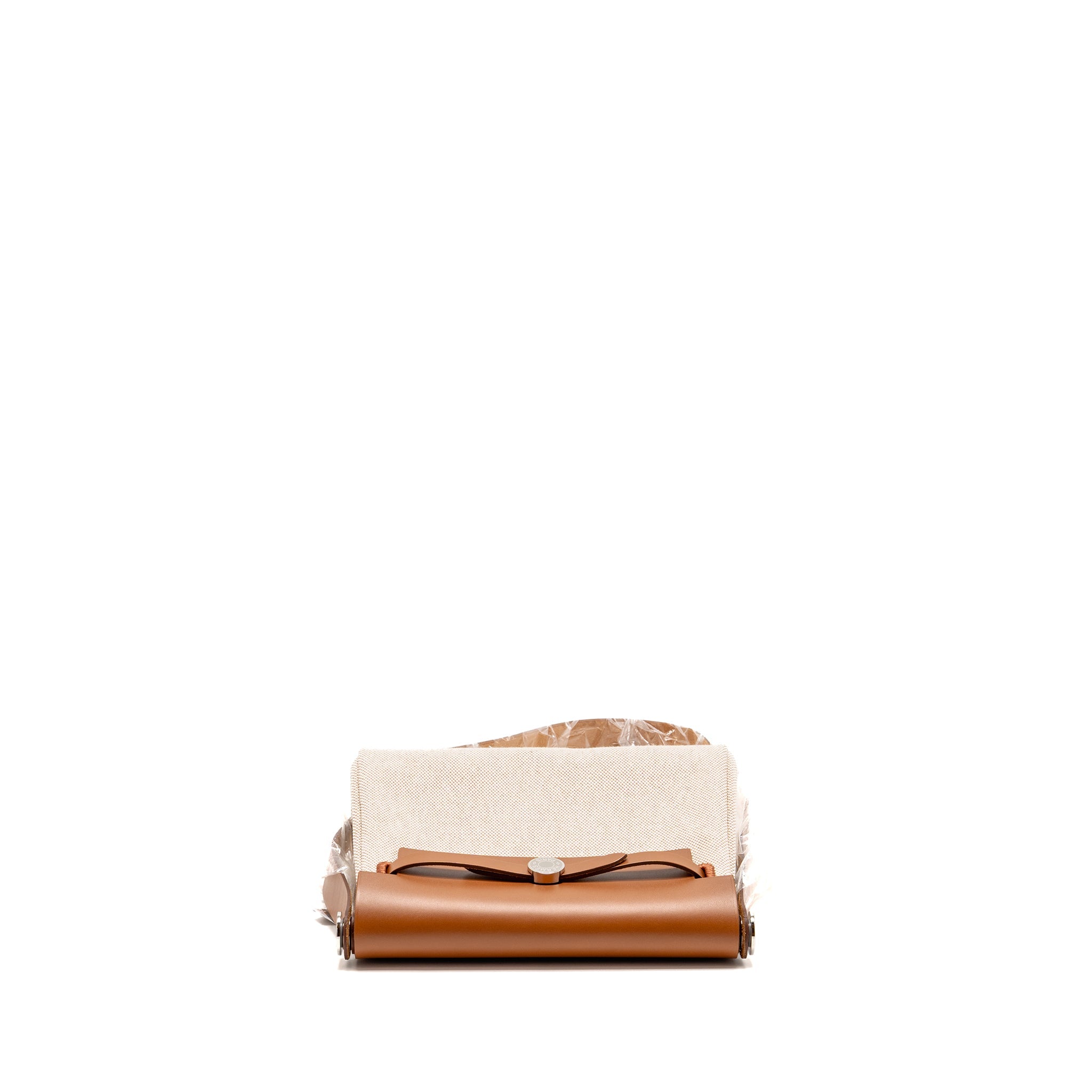 HERMES HERBAG MINI CANVAS/HUNTER LEATHER ECRU-BEIGE/FAUVE SHW
