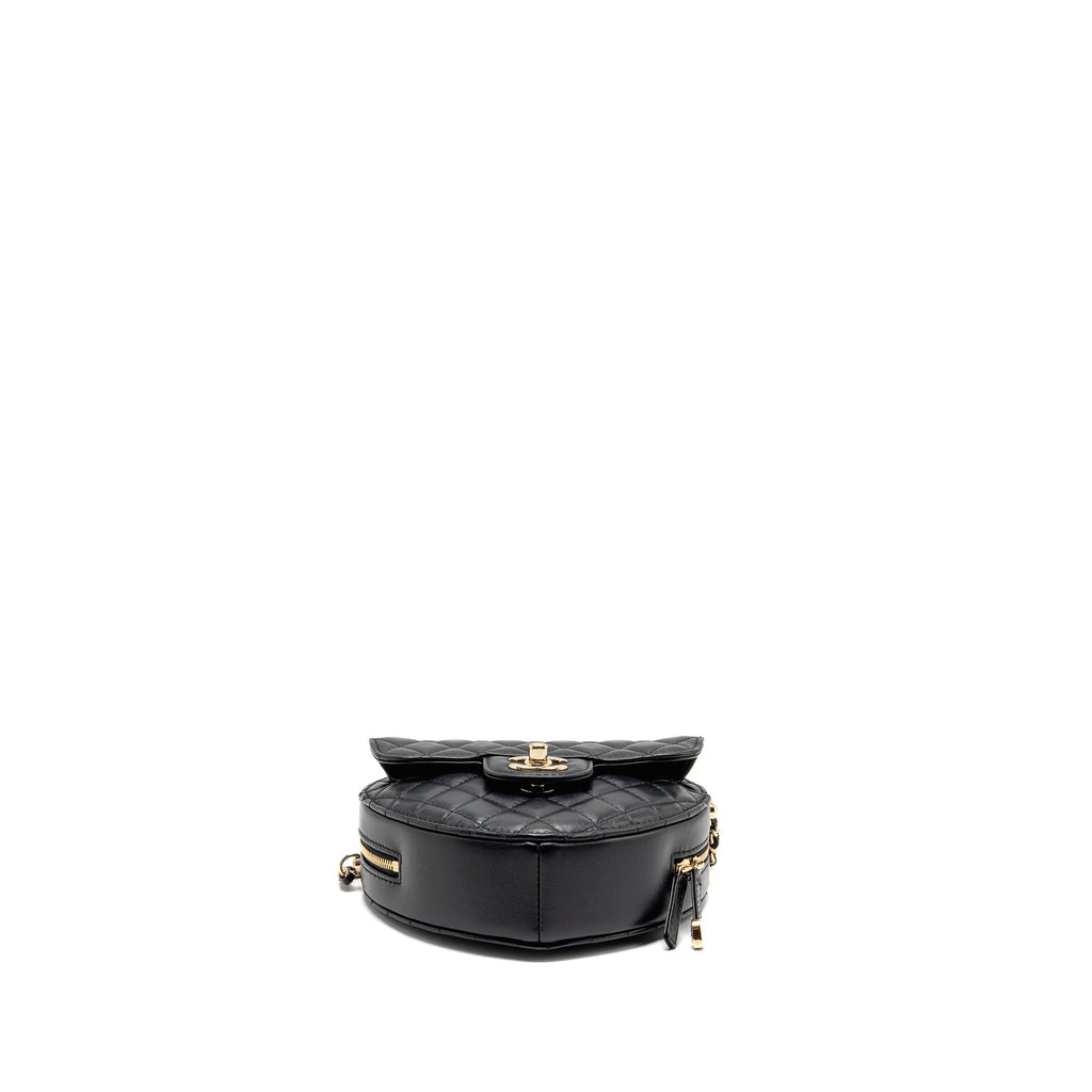 CHANEL 22S HEART BAG LAMBSKIN BLACK LGHW (MICROCHIP)