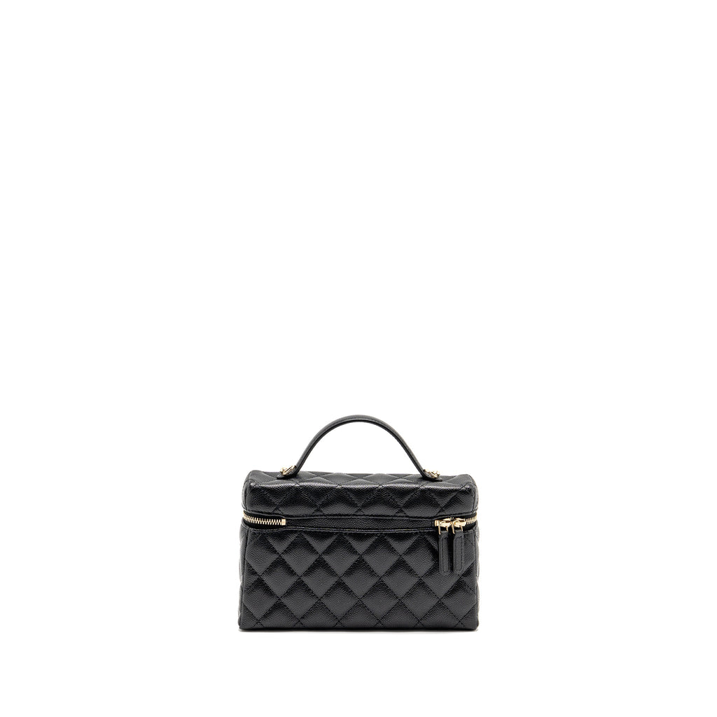 CHANEL 25P CC TOP HANDLE VANITY BAG CAVIAR BLACK LGHW (MICROCHIP)