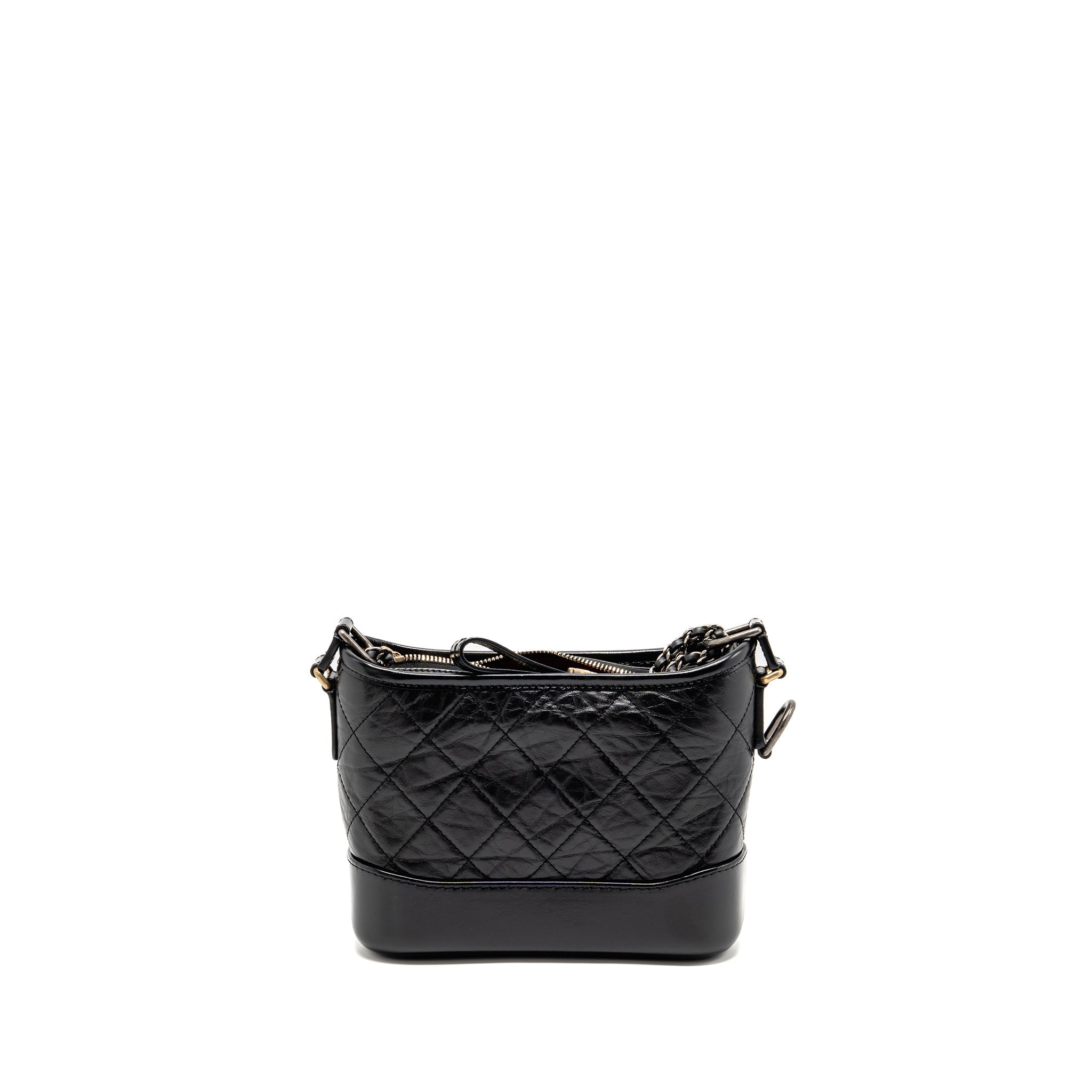 CHANEL SMALL GABRIELLE HOBO BAG AGED CALFSKIN BLACK MULTICOLOUR HARDWARE