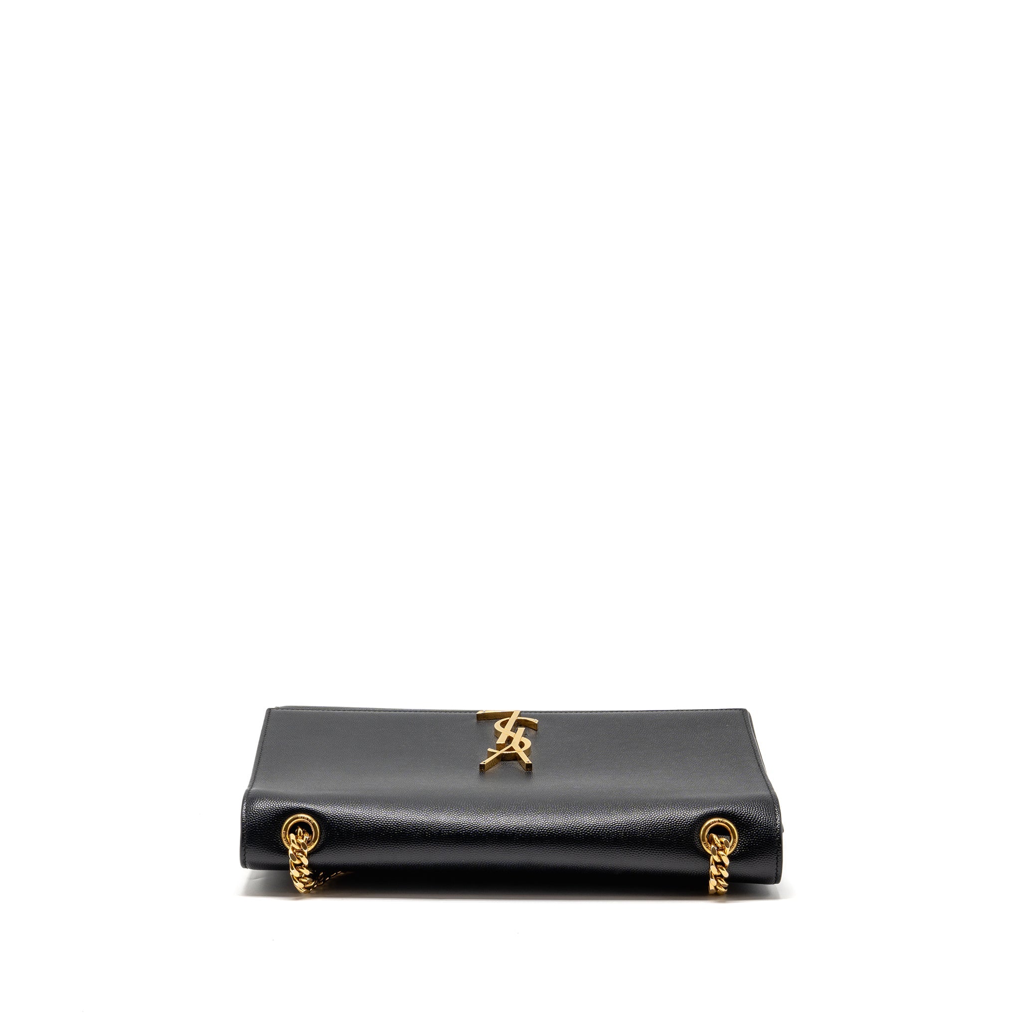 SAINT LAURENT/YSL LARGE KATE CHAIN BAG GRAINED CALFSKIN BLACK GHW