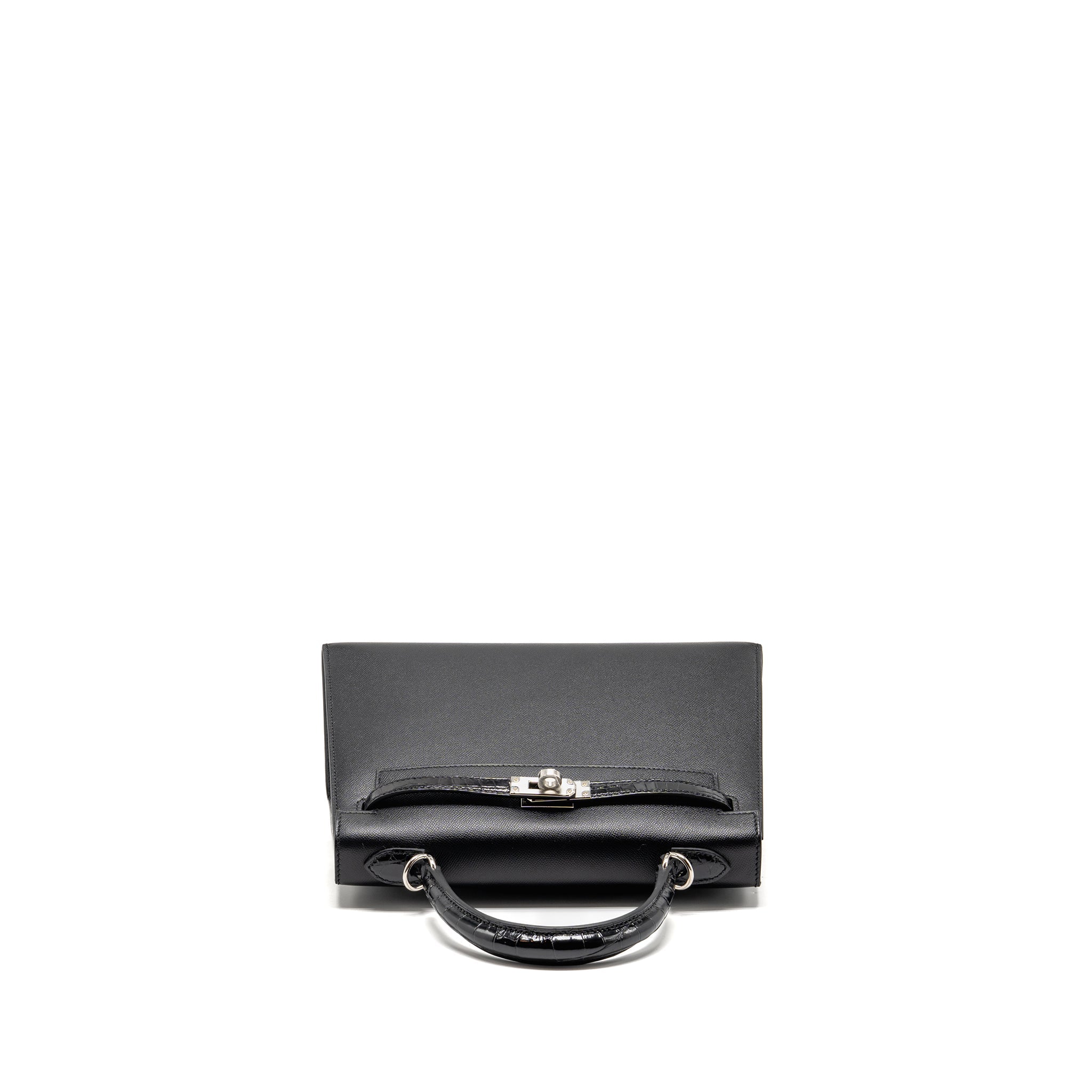 HERMES TOUCH KELLY 25 MADAME / CROCODILE NILOTICUS BLACK SHW