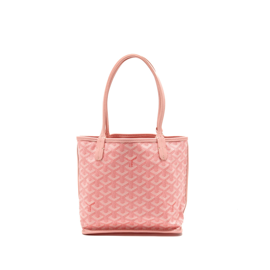 GOYARD MINI ANJOU TOTE GOYARDINE CANVAS / CALFSKIN PINK