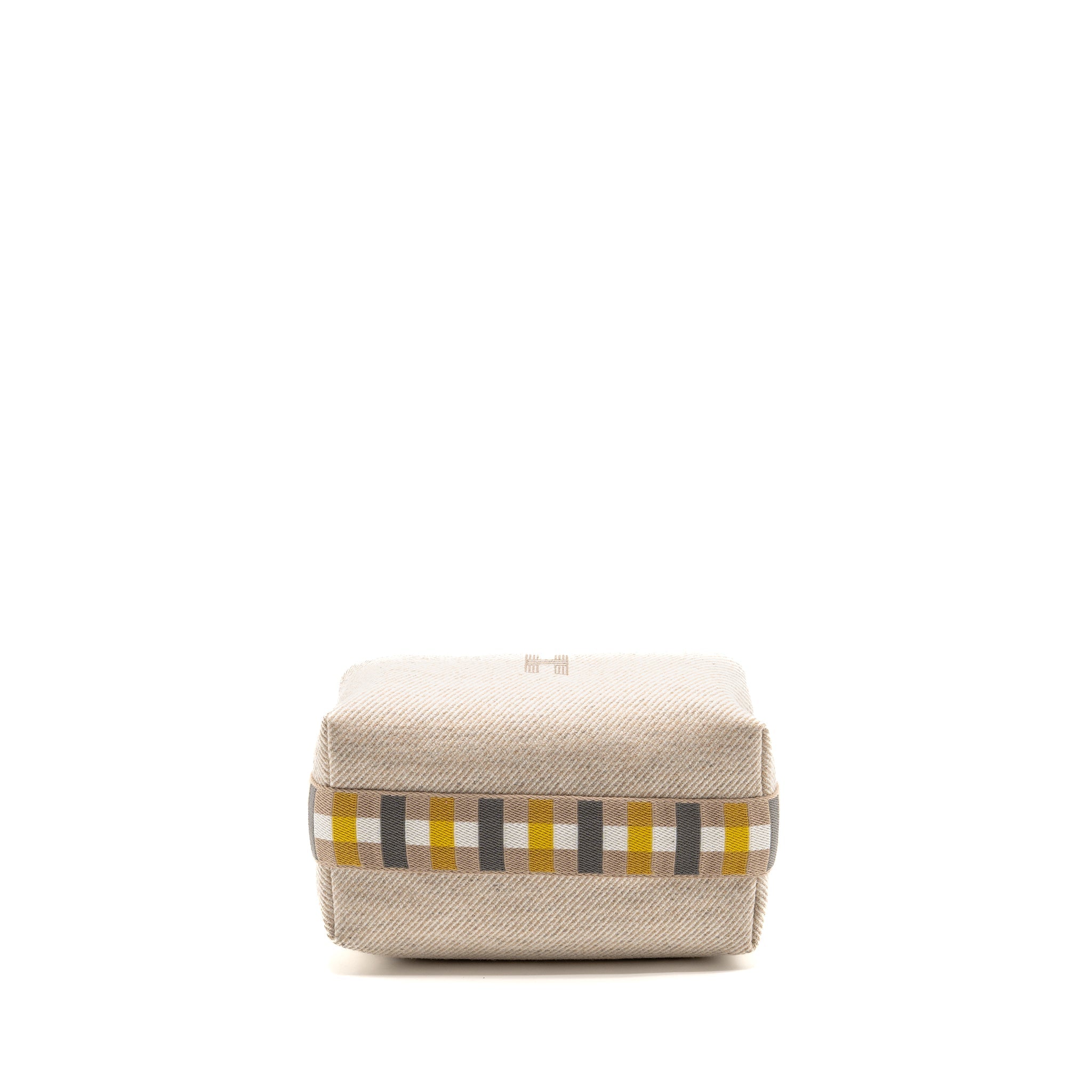 HERMES BRIDE-A-BRAC AU CARRE CASE, SMALL MODEL WOOL LIGHT BEIGE/ MULTICOLOUR SHW