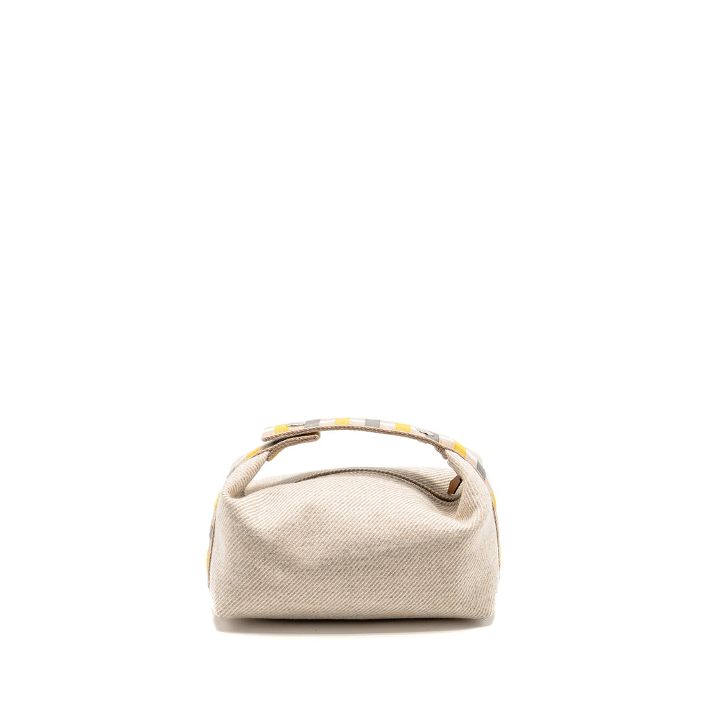 HERMES BRIDE-A-BRAC AU CARRE CASE, SMALL MODEL WOOL LIGHT BEIGE/ MULTICOLOUR SHW