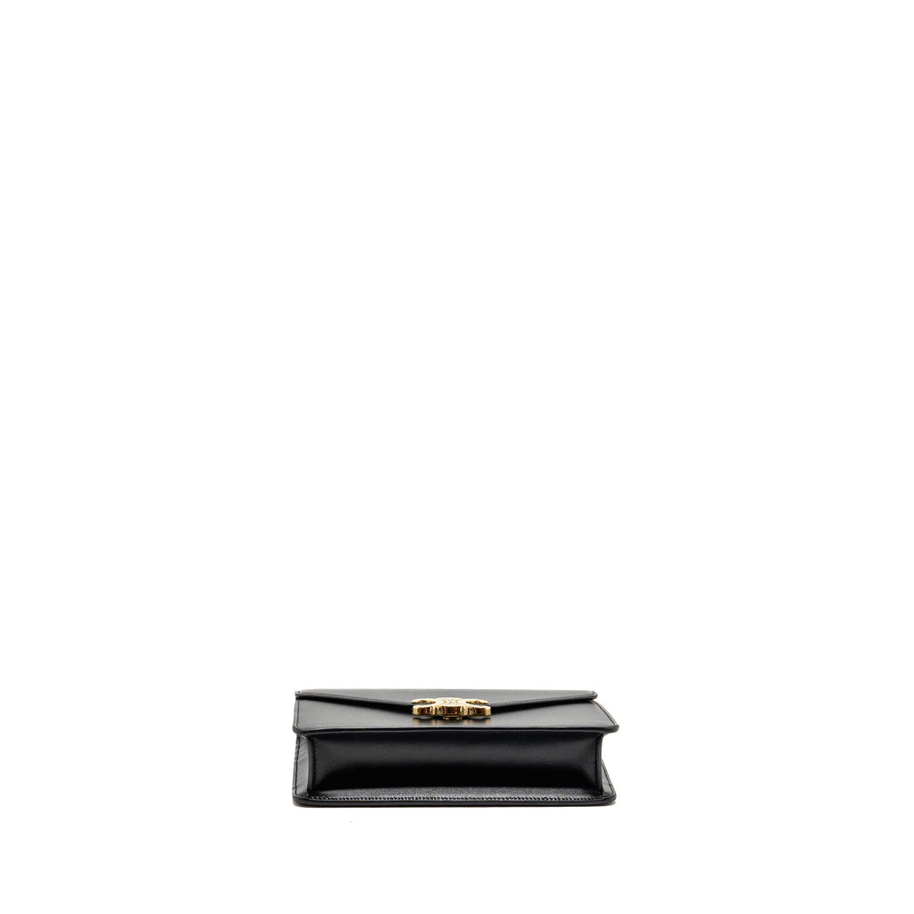 CELINE WALLET ON CHAIN MARGO SHINY CALFSKIN BLACK GHW