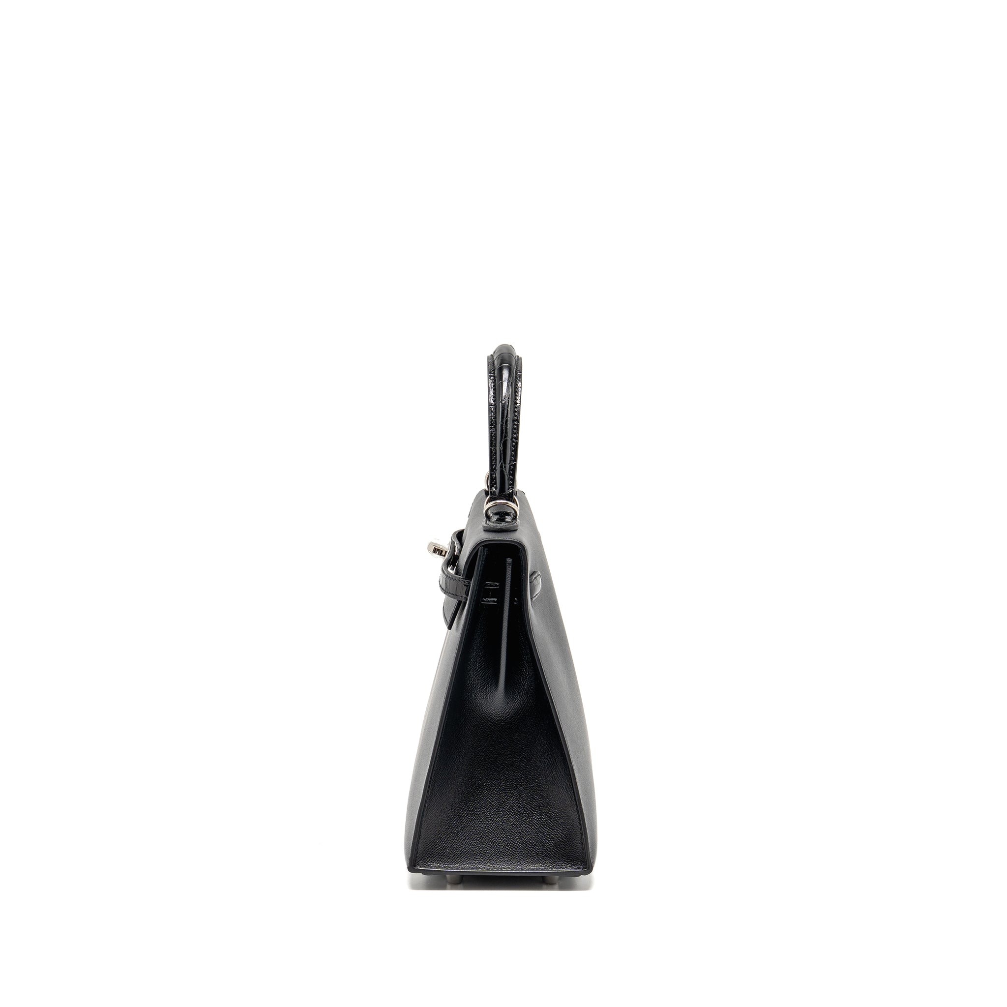 HERMES TOUCH KELLY 25 MADAME / CROCODILE NILOTICUS BLACK SHW