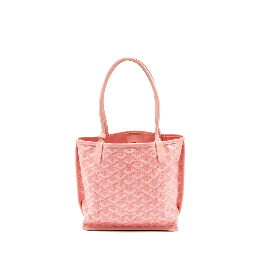 GOYARD MINI ANJOU TOTE GOYARDINE CANVAS / CALFSKIN PINK
