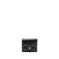 CHANEL COMPACT WALLET CAVIAR BLACK LGHW (MICROCHIP)