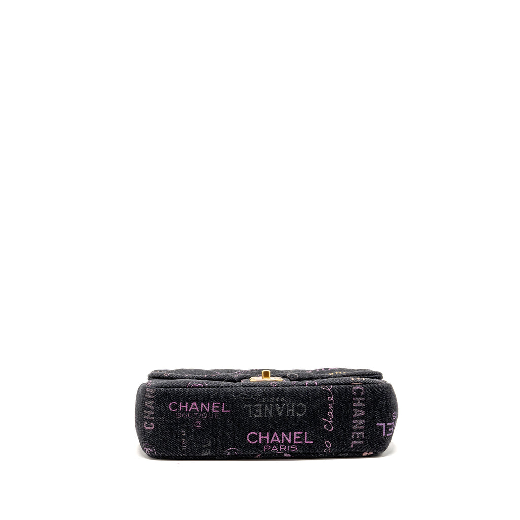 CHANEL LARGE MOOD FLAP BAG DENIM BLACK/MULTICOLOUR GHW (MICROCHIP)