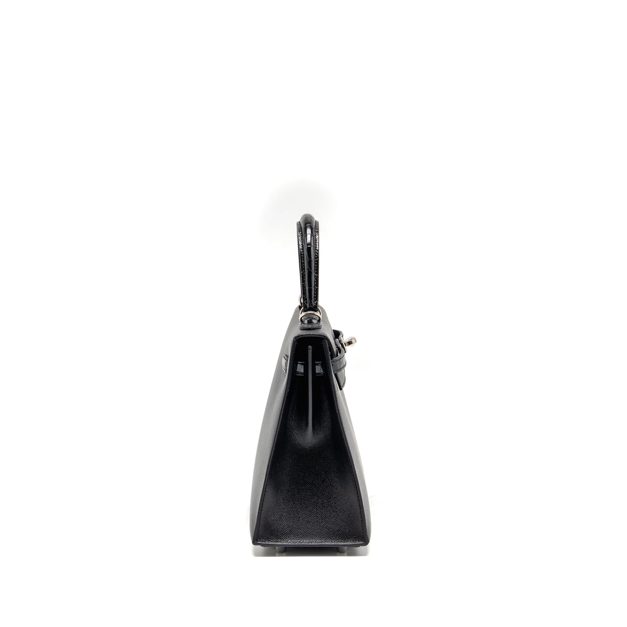 HERMES TOUCH KELLY 25 MADAME / CROCODILE NILOTICUS BLACK SHW