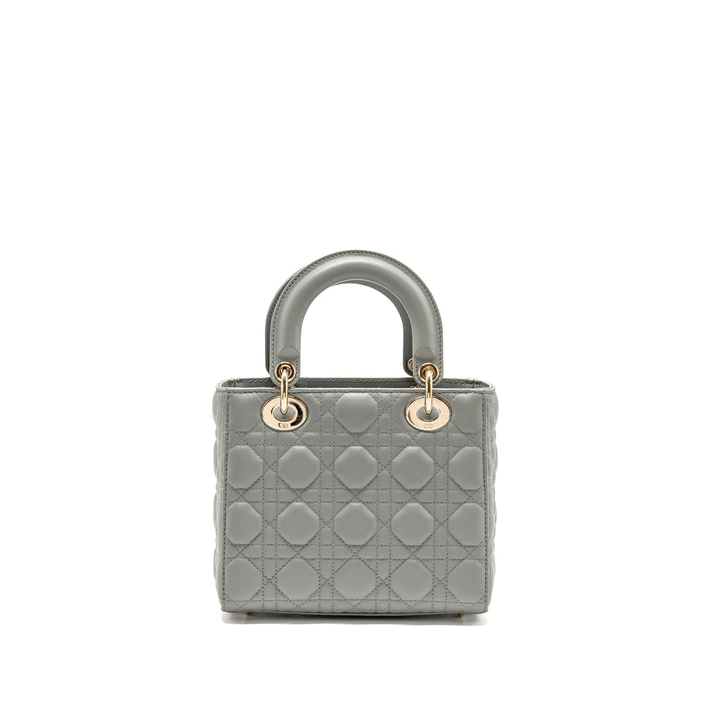 DIOR SMALL LADY DIOR MY ABCDIOR BAG LAMBSKIN GREY STONE LGHW