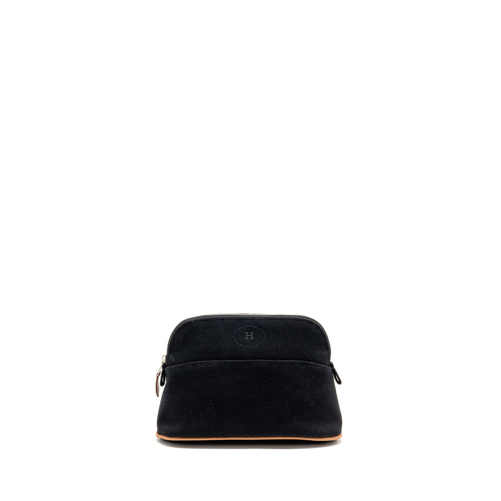 HERMES BOLIDE CASE, MINI MODEL COTTON BLACK/ORANGE SHW