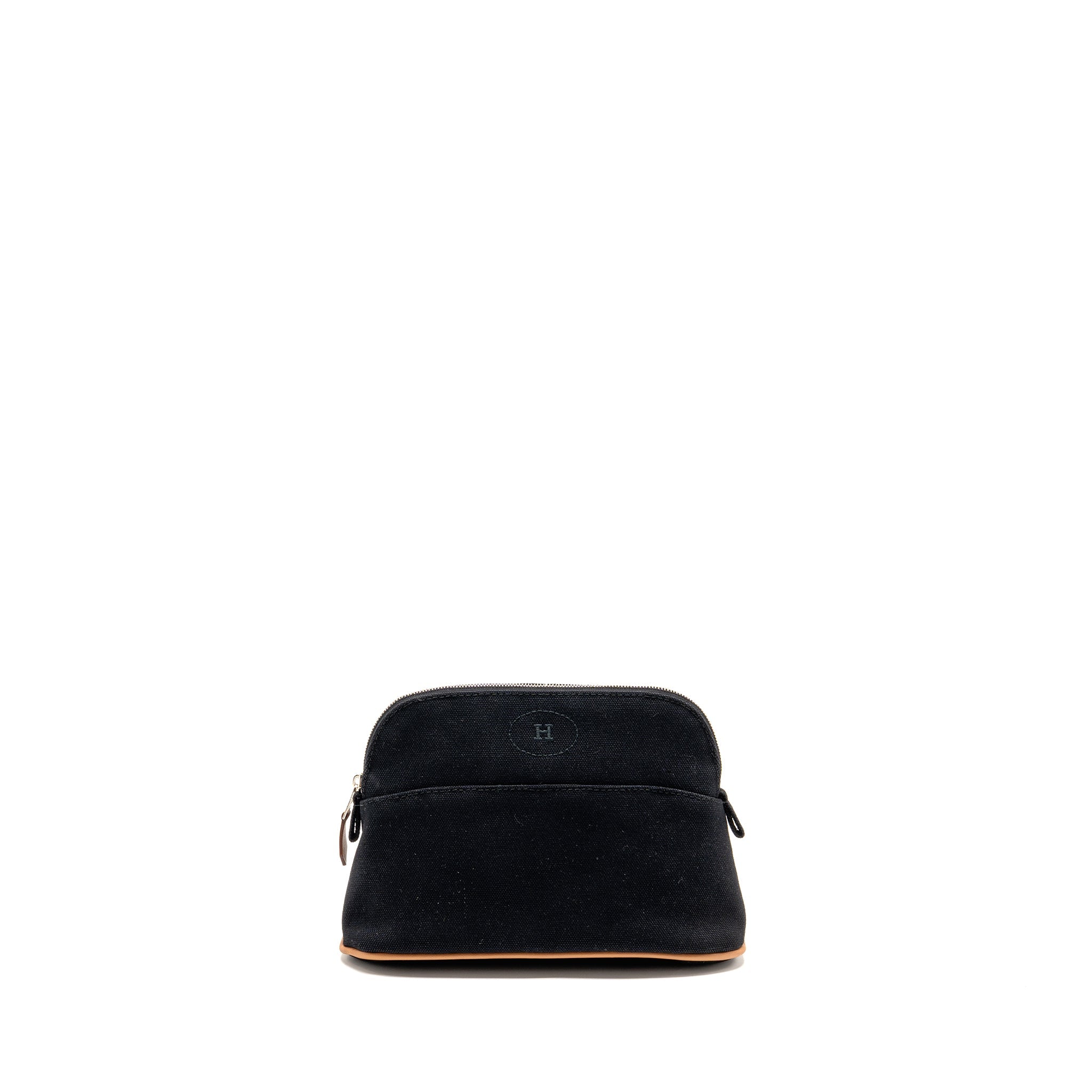 HERMES BOLIDE CASE, MINI MODEL COTTON BLACK/ORANGE SHW