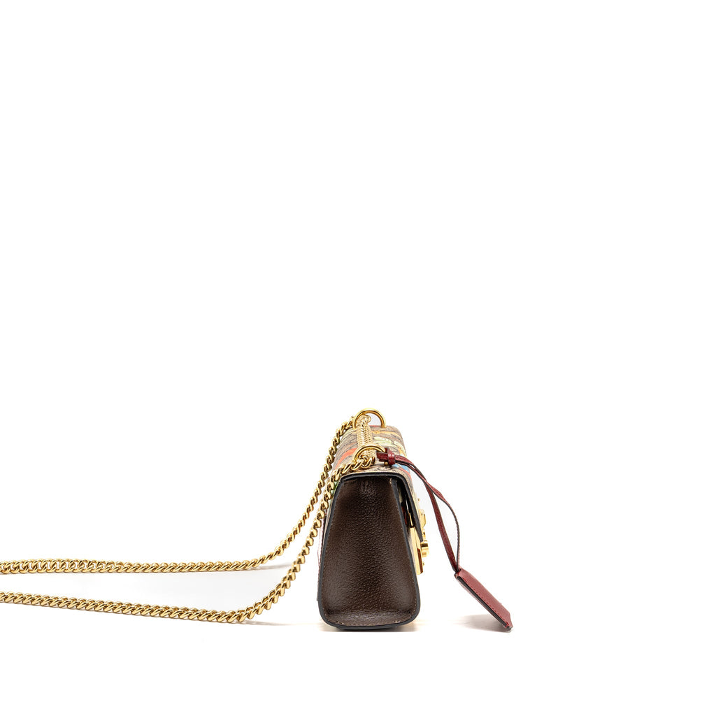 GUCCI SMALL PADLOCK SHOULDER BAG TIAN GG SUPREME CANVAS/LEATHER BROWN/MULTICOLOUR GHW