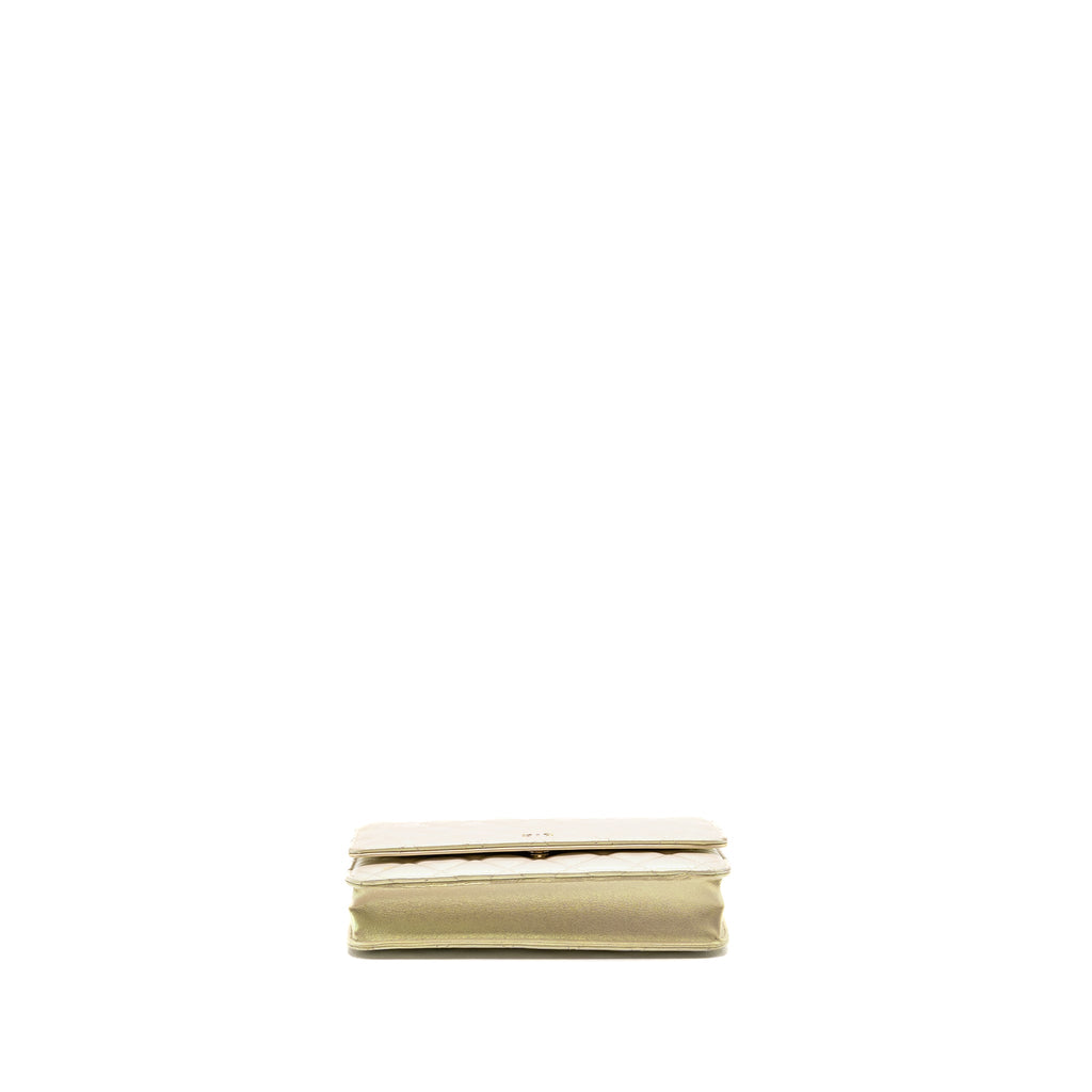 CHANEL WALLET ON CHAIN LAMBSKIN IRIDESCENT IVORY LGHW