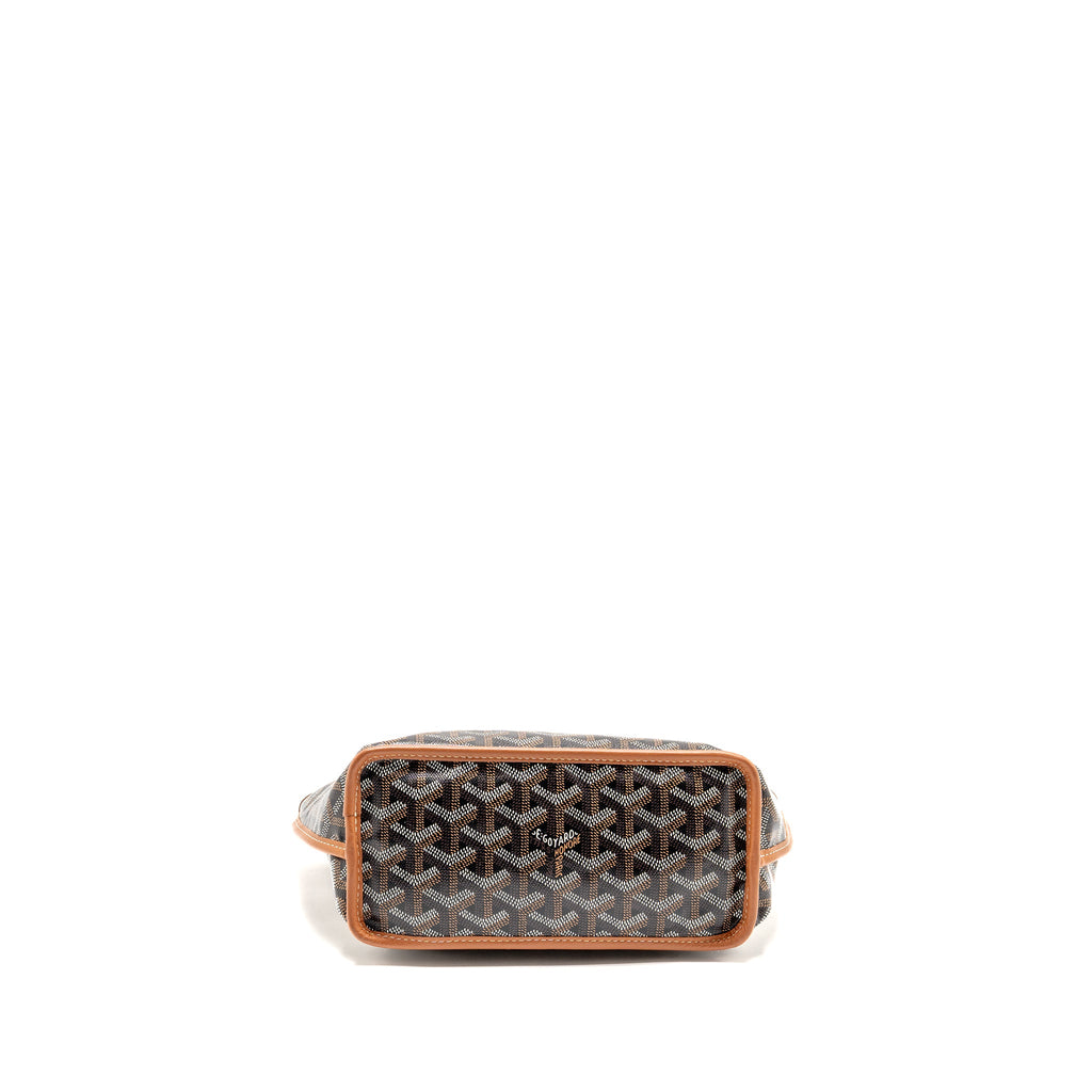 GOYARD MINI ANJOU TOTE GOYARDLINE CANVAS/LEATHER TAN/BLACK SHW