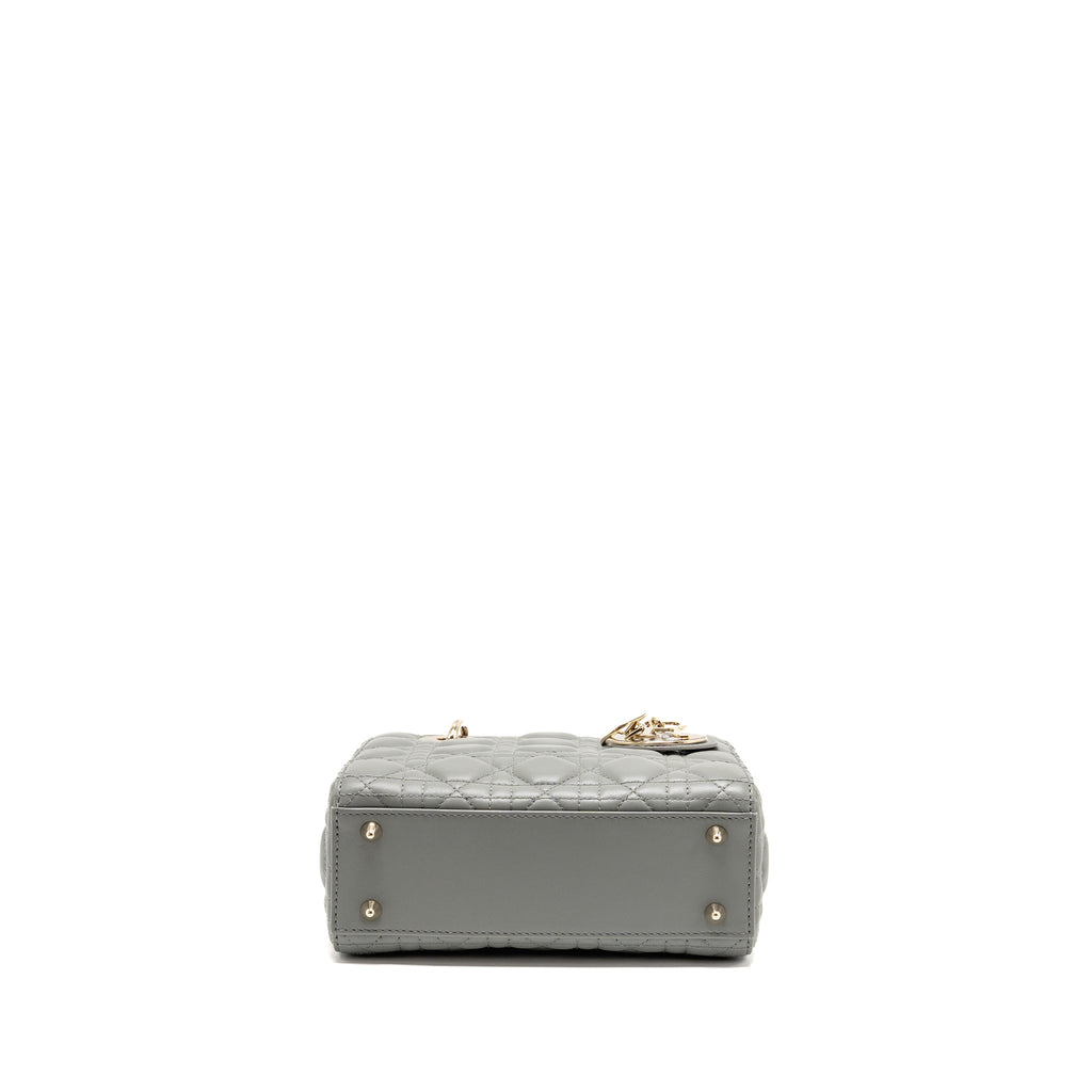 DIOR SMALL LADY DIOR MY ABCDIOR BAG LAMBSKIN GREY STONE LGHW