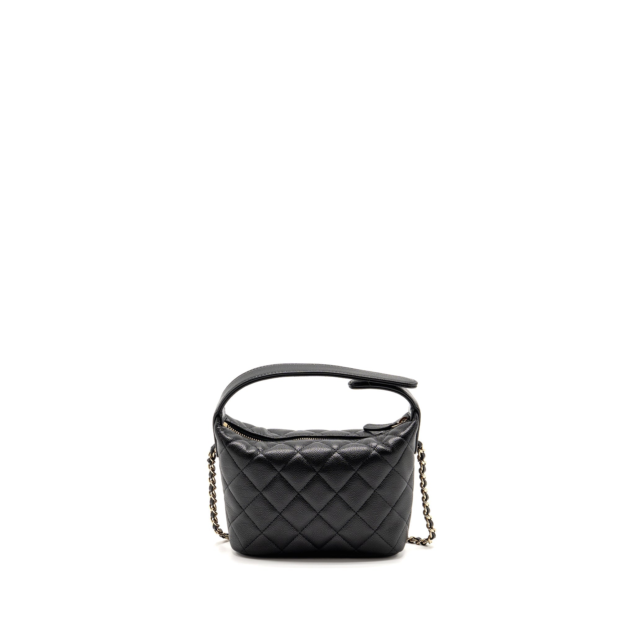 CHANEL 25C QUILTED HOBO BAG CAVIAR BLACK GHW (MICROCHIP)