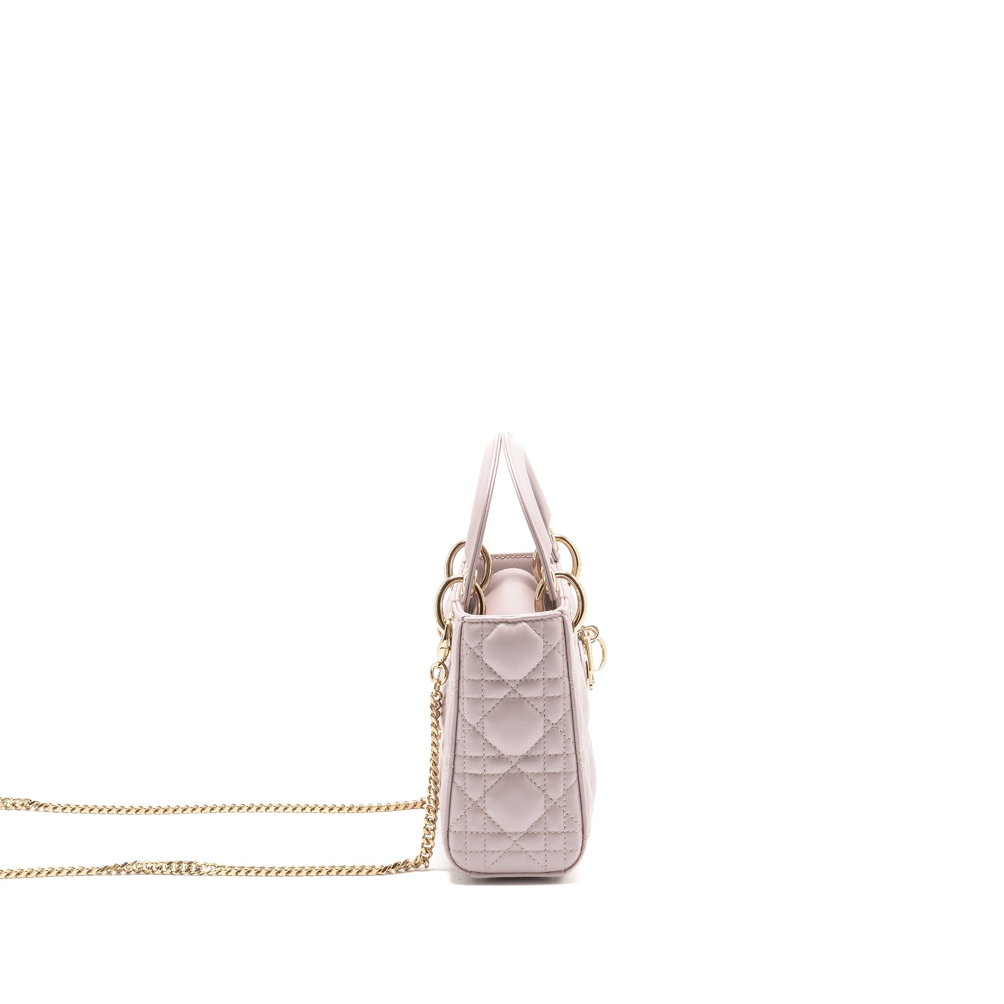 DIOR MINI LADY DIOR LAMBSKIN LIGHT PINK LGHW