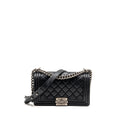CHANEL MEDIUM BOY BAG CALFSKIN BLACK RUTHENIUM SHW