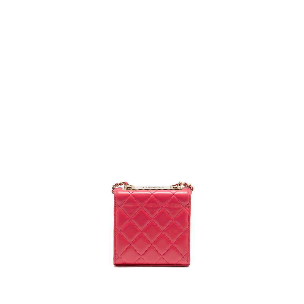 CHANEL MINI TRENDY CC CLUTCH WITH CHAIN LAMBSKIN PINK LGHW