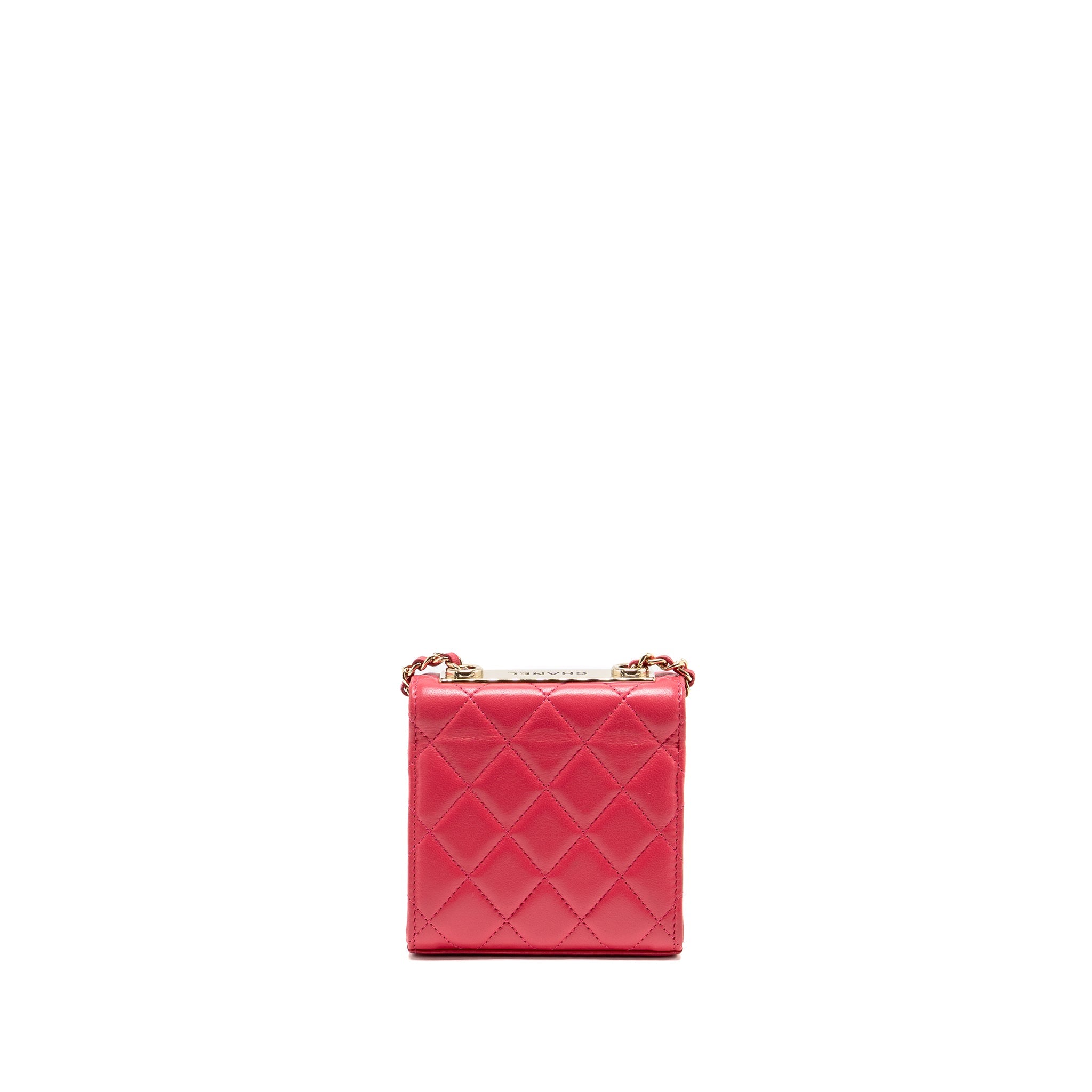 CHANEL MINI TRENDY CC CLUTCH WITH CHAIN LAMBSKIN PINK LGHW