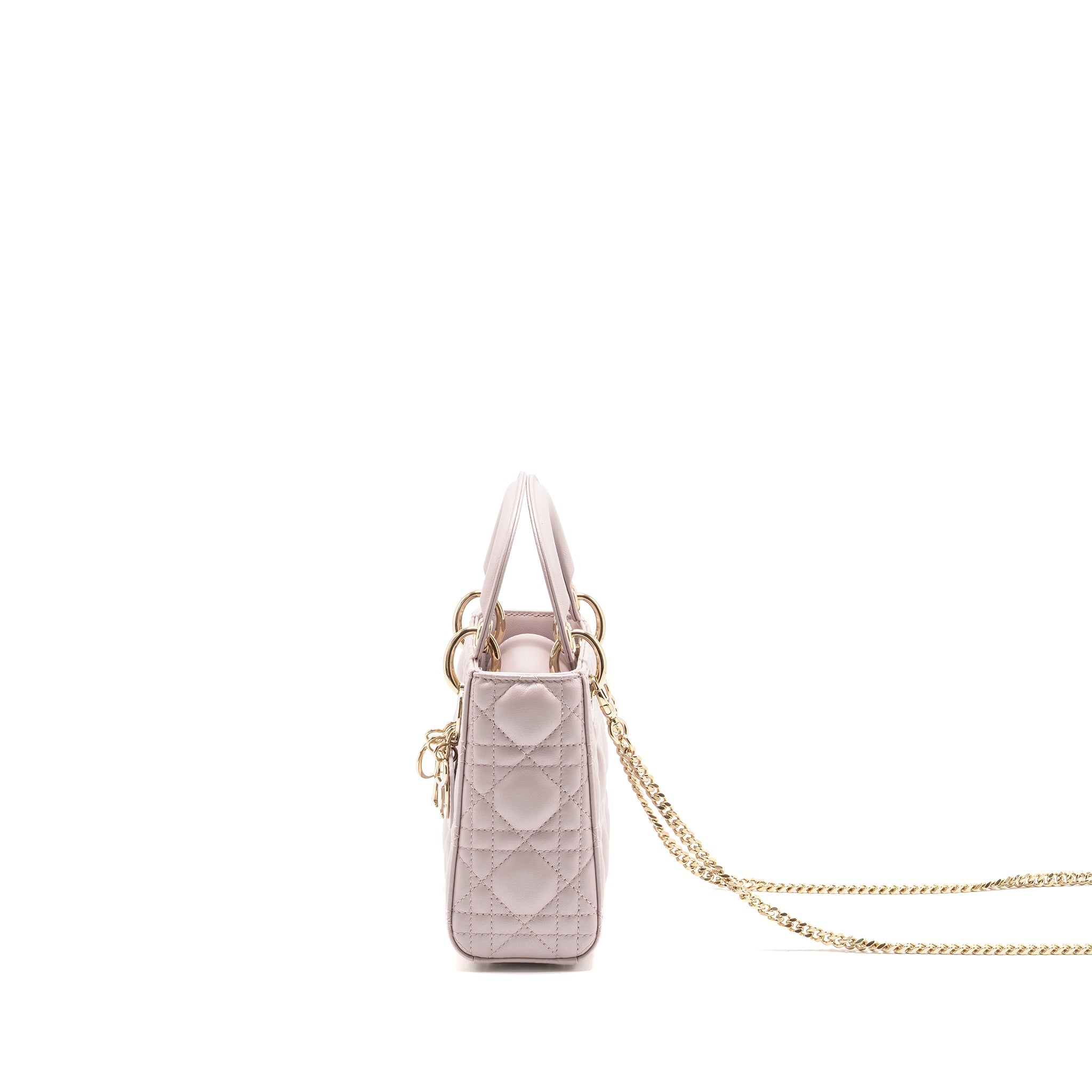 DIOR MINI LADY DIOR LAMBSKIN LIGHT PINK LGHW