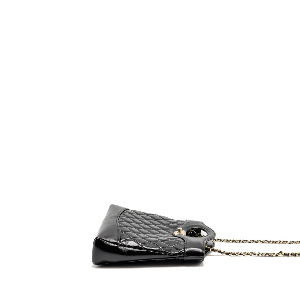 CHANEL MINI 31 BAG SHINY CALFSKIN BLACK LGHW (MICROCHIP)