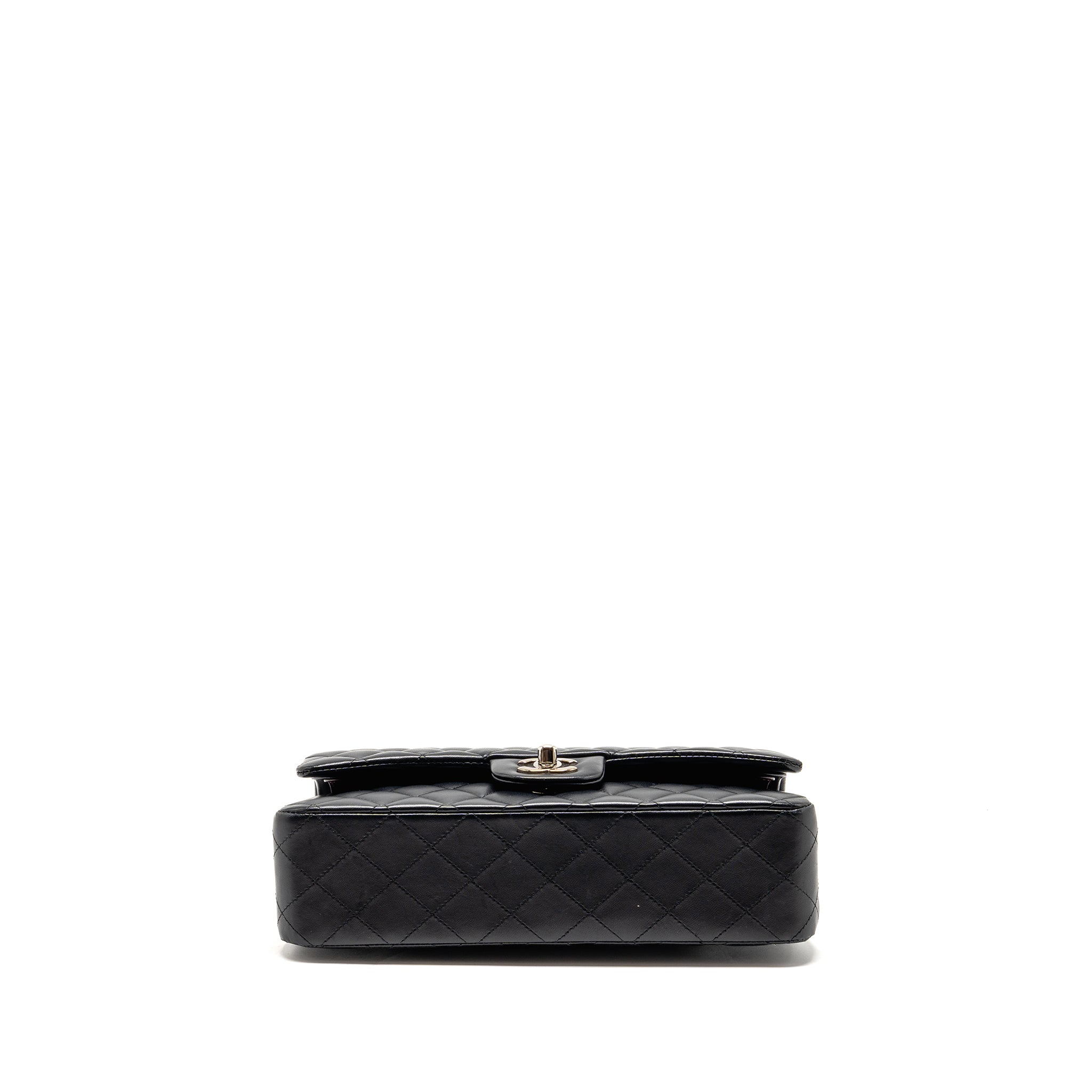 CHANEL MEDIUM CLASSIC DOUBLE FLAP BAG LAMBSKIN BLACK SHW