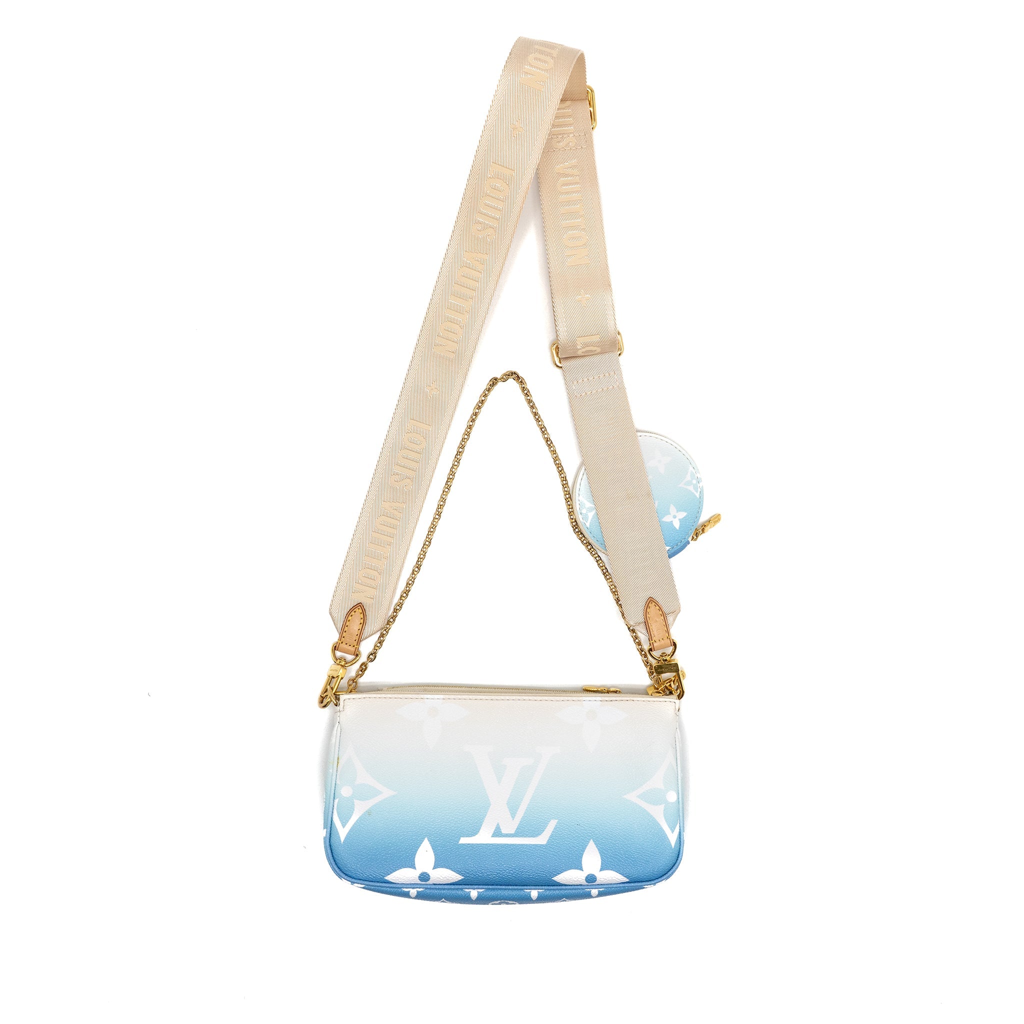 LOUIS VUITTON MULTI POCHETTE ACCESSORIES BY THE POOL GIANT MONOGRAM CANVAS BLUE GHW
