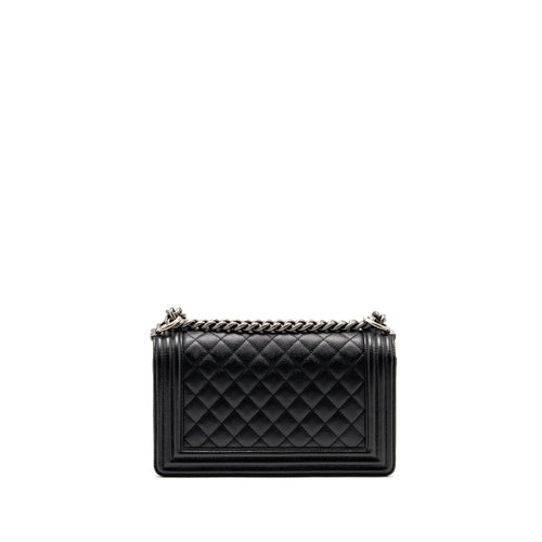 CHANEL MEDIUM BOY BAG CAVIAR BLACK SHW
