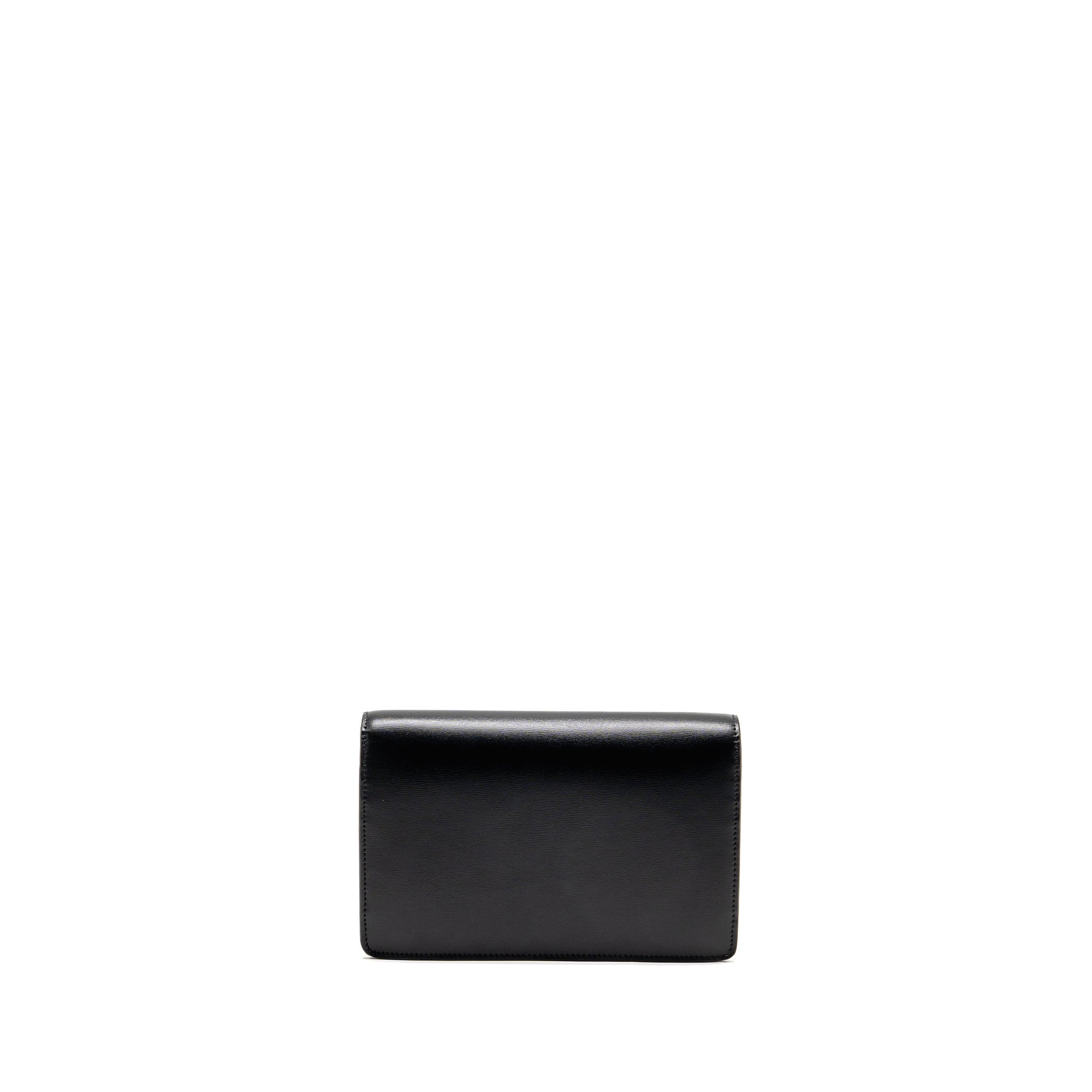 CELINE TRIOMPHE WALLET ON CHAIN MARGO SHINY CALFSKIN BLACK GHW