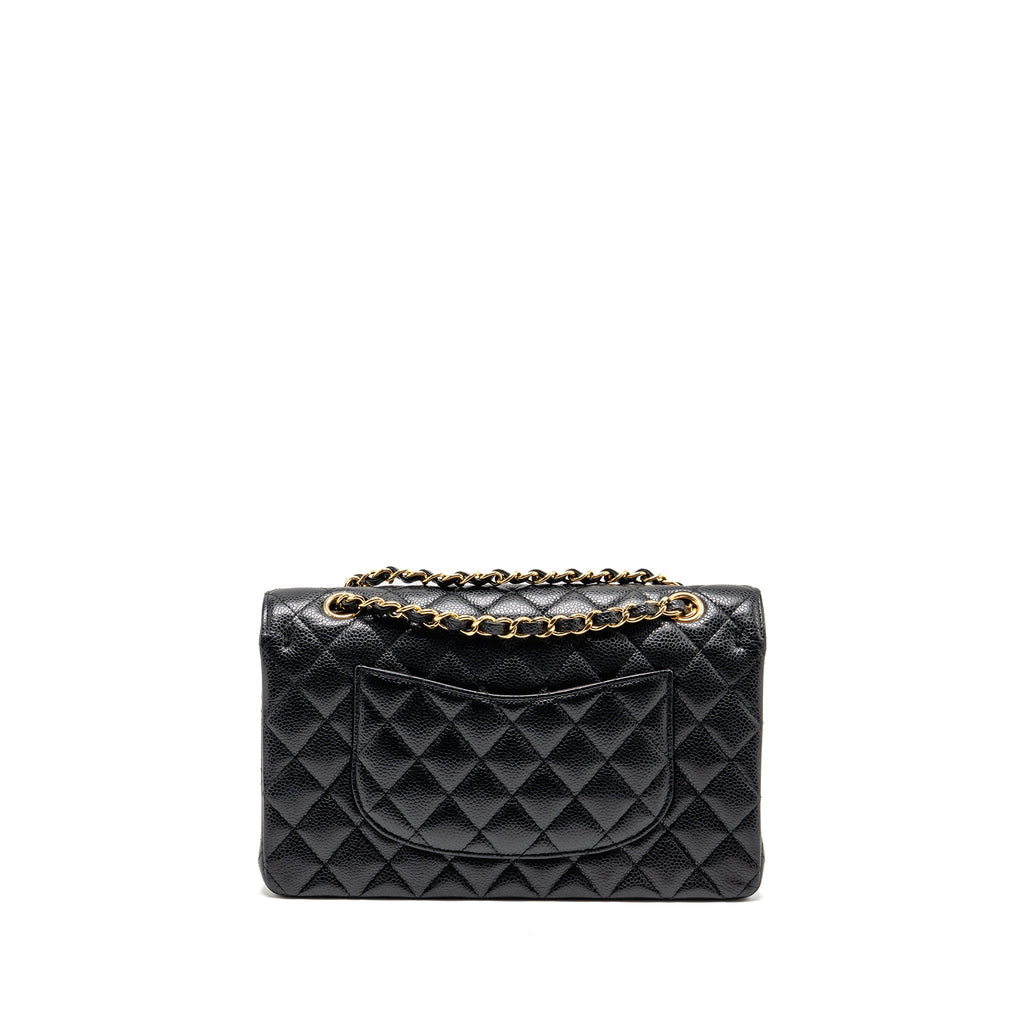 CHANEL MEDIUM CLASSIC DOUBLE FLAP BAG CAVIAR BLACK GHW