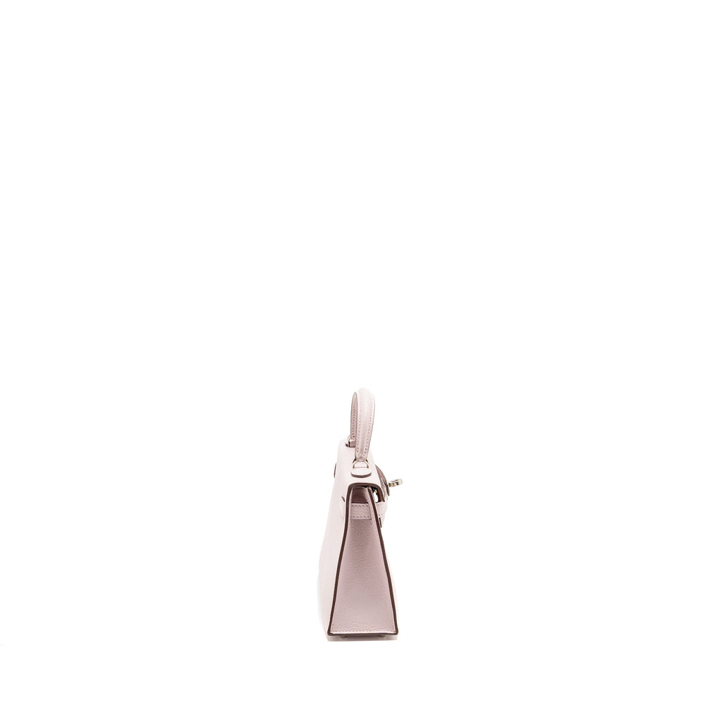 HERMES MINI KELLY II SPECIAL ORDER CHEVRE MYSORE LEATHER MAUVE PALE / GOLD SHW