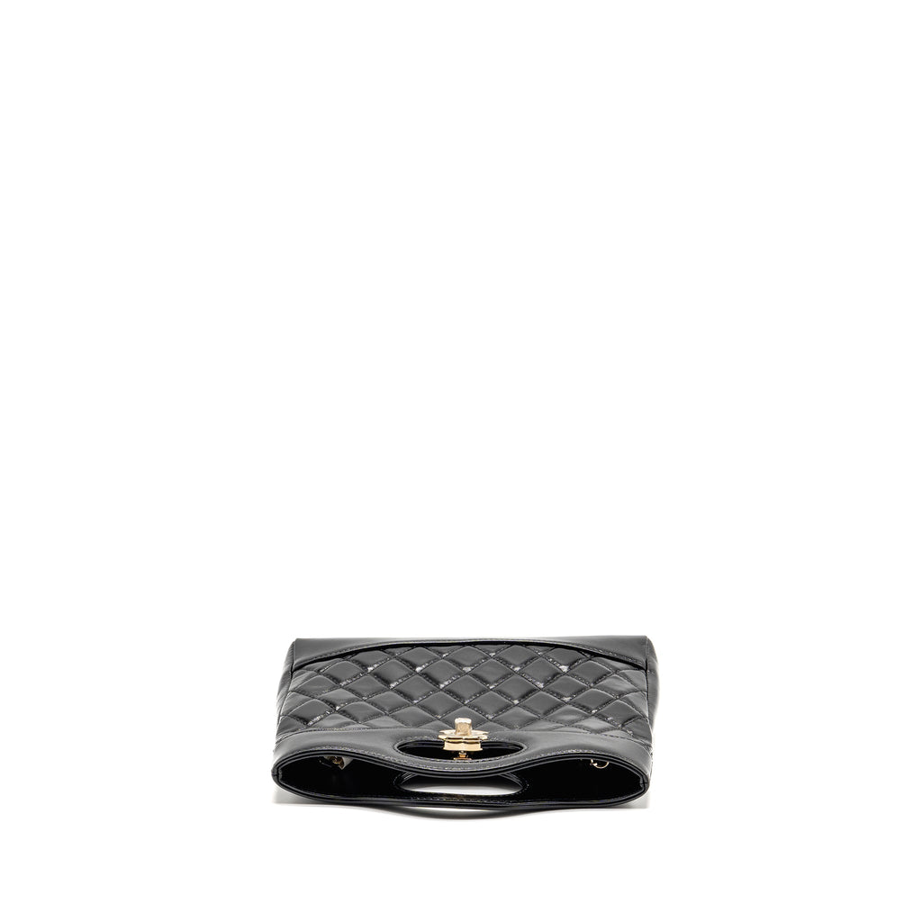 CHANEL MINI 31 BAG SHINY CALFSKIN BLACK LGHW (MICROCHIP)