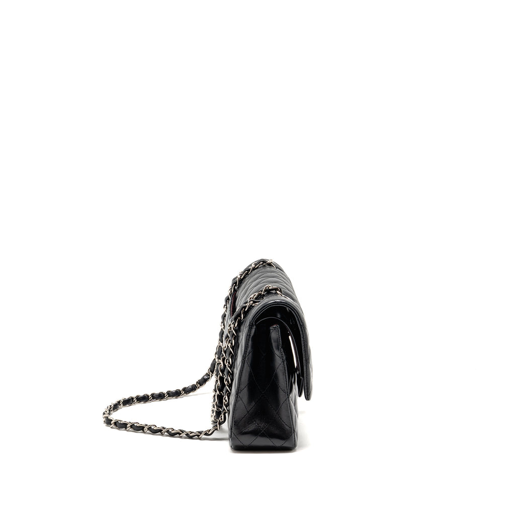 CHANEL MEDIUM CLASSIC DOUBLE FLAP BAG LAMBSKIN BLACK SHW