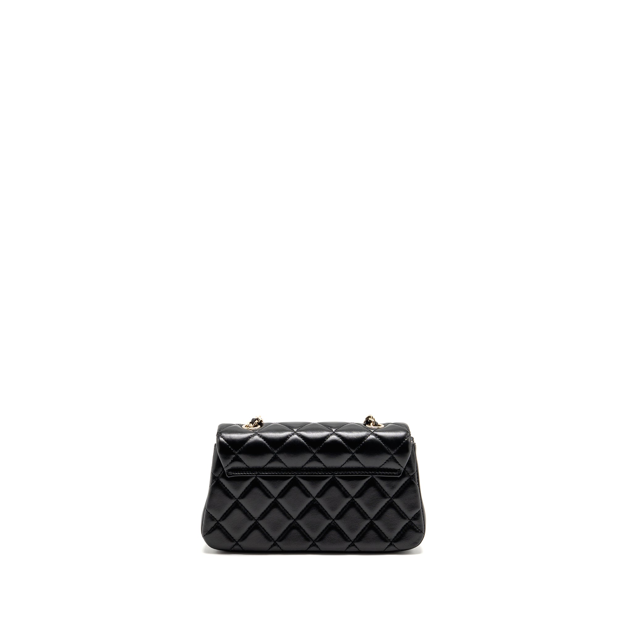 CHANEL 25S MINI FLAP BAG LAMBSKIN BLACK GHW(MICROCHIP)