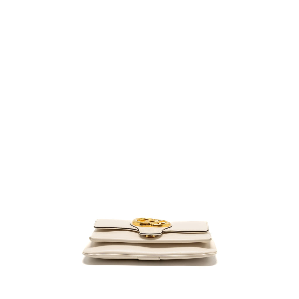 GUCCI SMALL ARLI FLAP BAG CALFSKIN WHITE GHW
