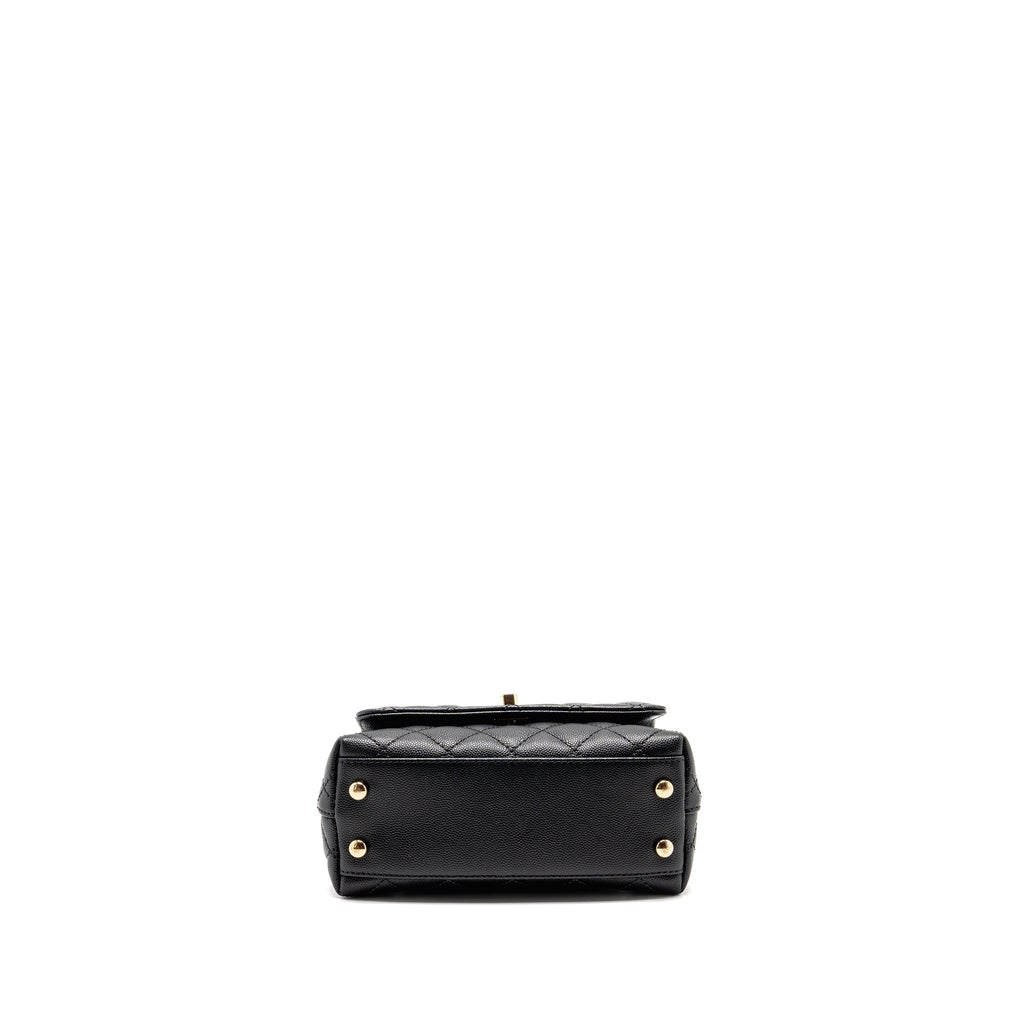 CHANEL MINI COCO HANDLE CAVIAR BLACK LGHW (MICROCHIP)