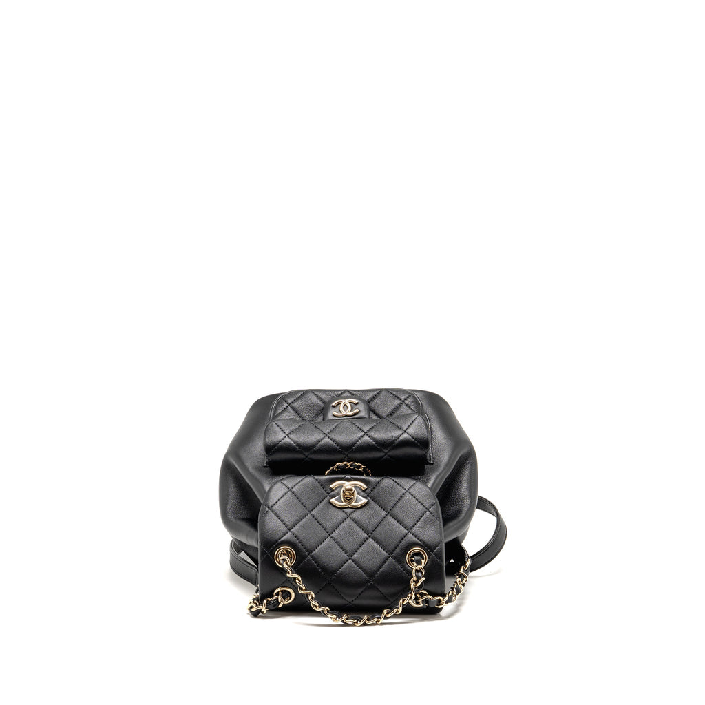 CHANEL MINI DUMA BACKPACK CALFSKIN BLACK LGHW (MICROCHIP)