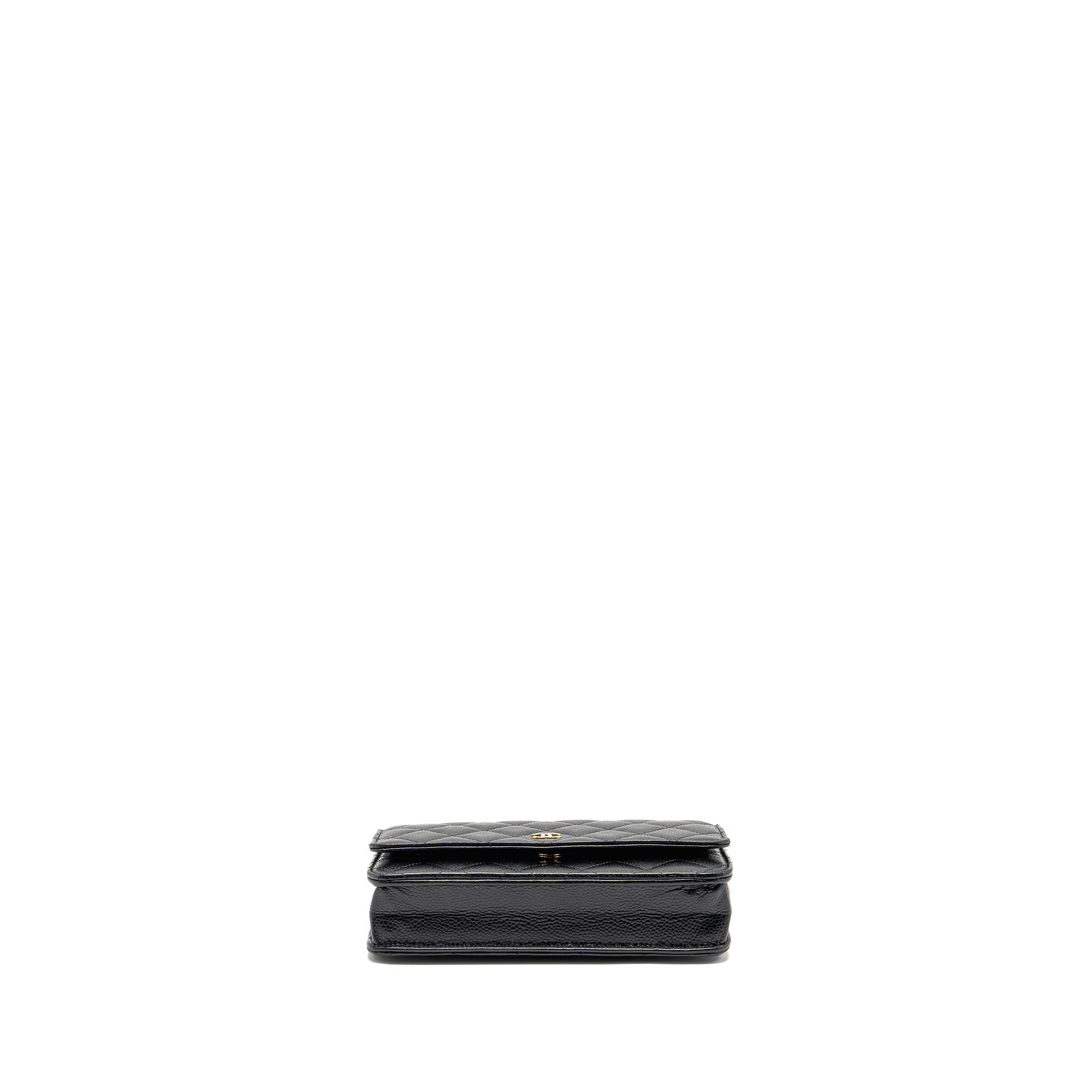 CHANEL CLASSIC WALLET ON CHAIN CAVIAR BLACK GHW (MICROCHIP)