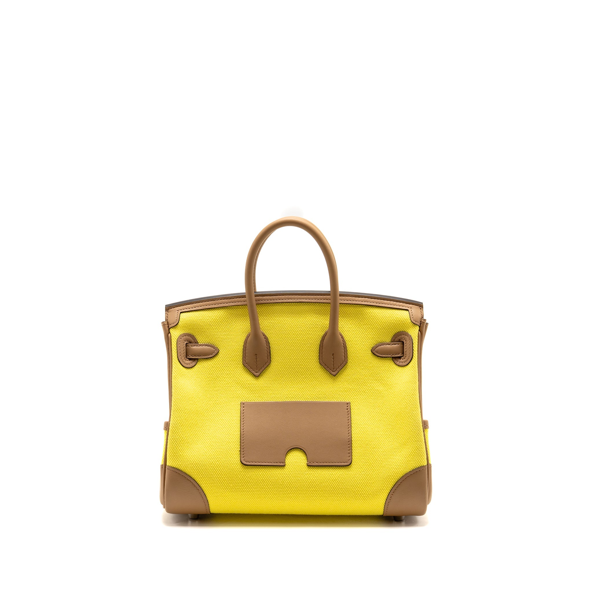 HERMES BIRKIN 25 CARGO TOILE GOELAND / SWIFT JAUNE CITRON / CHAI SHW