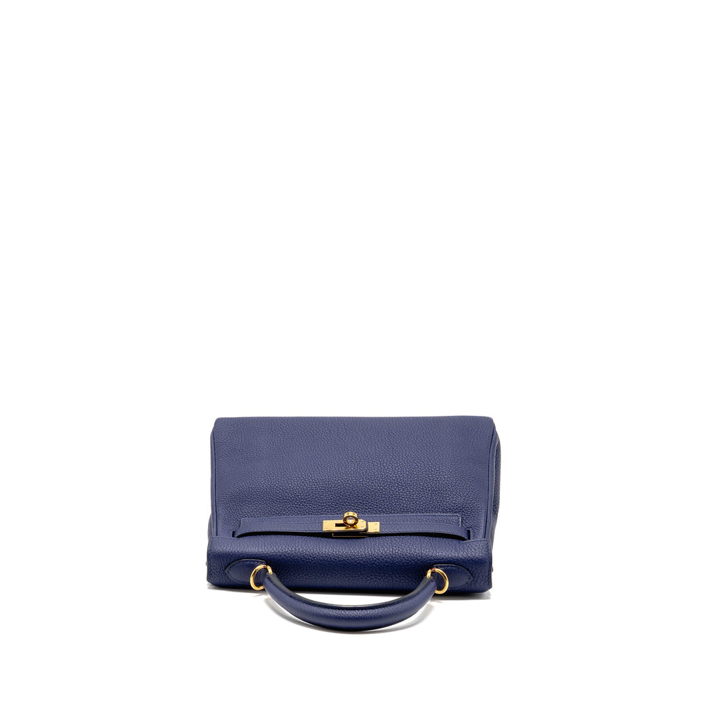 HERMES KELLY 25 TOGO BLUE GHW