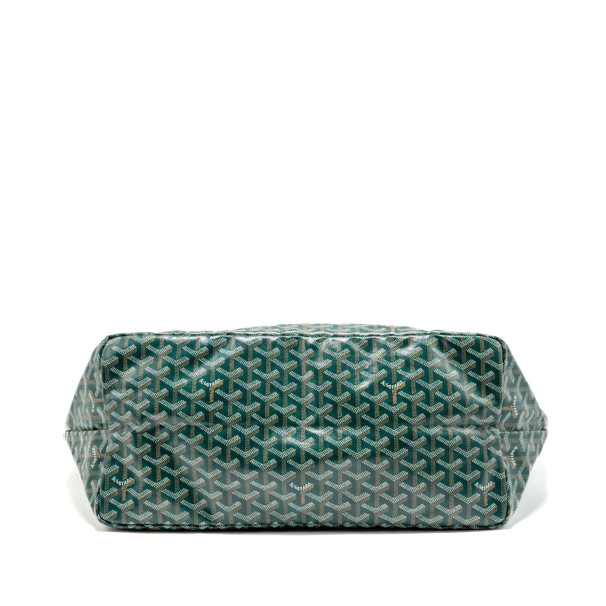 GOYARD SAINT LOUIS GM TOTE GOYARDINE CANVAS/CALFSKIN GREEN SHW
