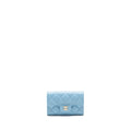 CHANEL CLASSIC FLAP CARD HOLDER CAVIAR BLUE LGHW (MICROCHIP)